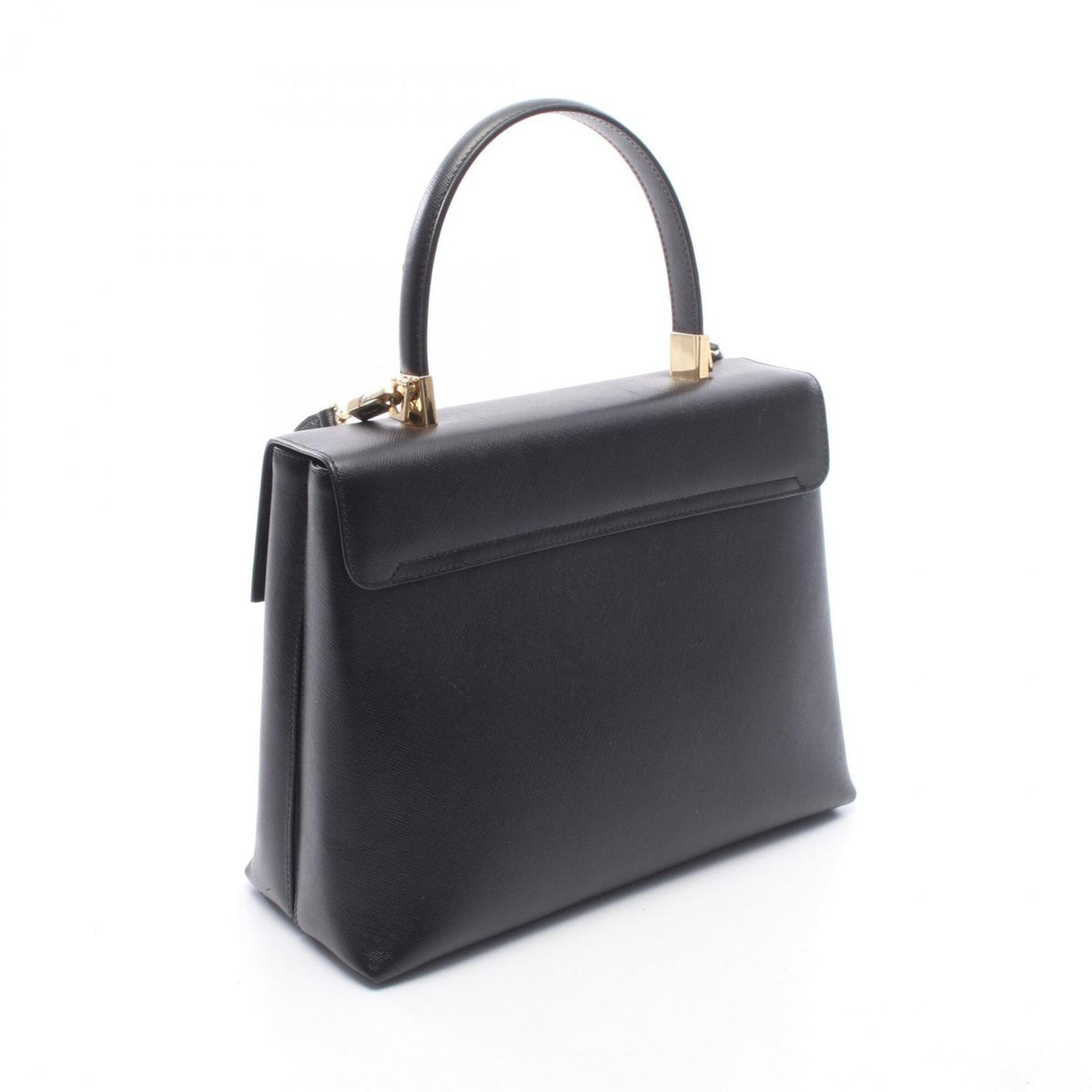 Salvatore Ferragamo Black Leather Handbag (Pre-Owned)