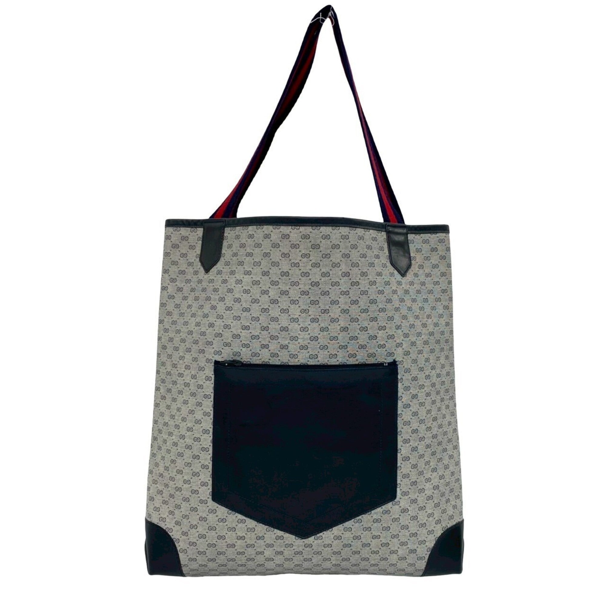 Gucci Navy Red Color Leather Pvc Handbag Tote Bag (Pre-Owned)