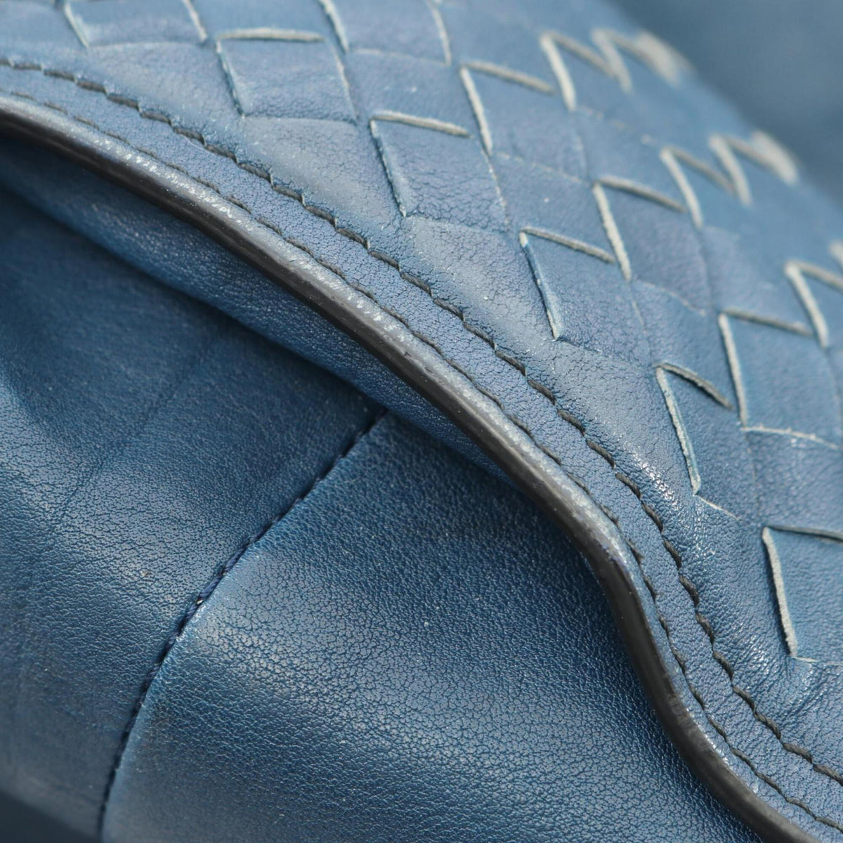 Bottega Veneta Blue Leather Handbag Tote Bag (Pre-Owned)