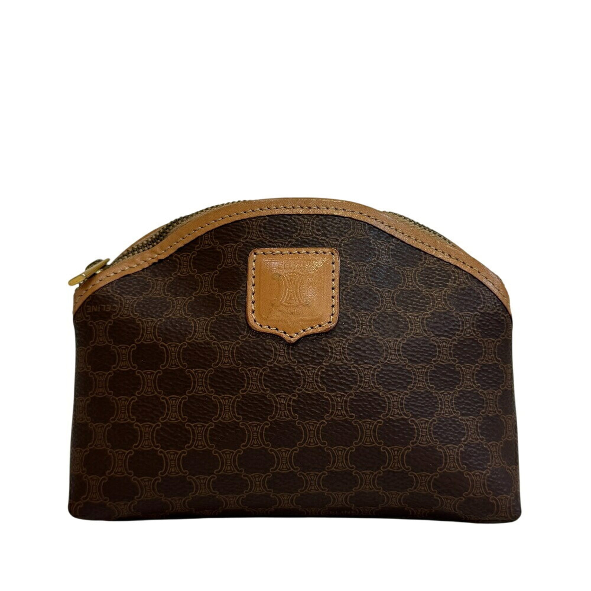 Celine Brown Leather Pouch Vanity Bag (Pre-Owned)