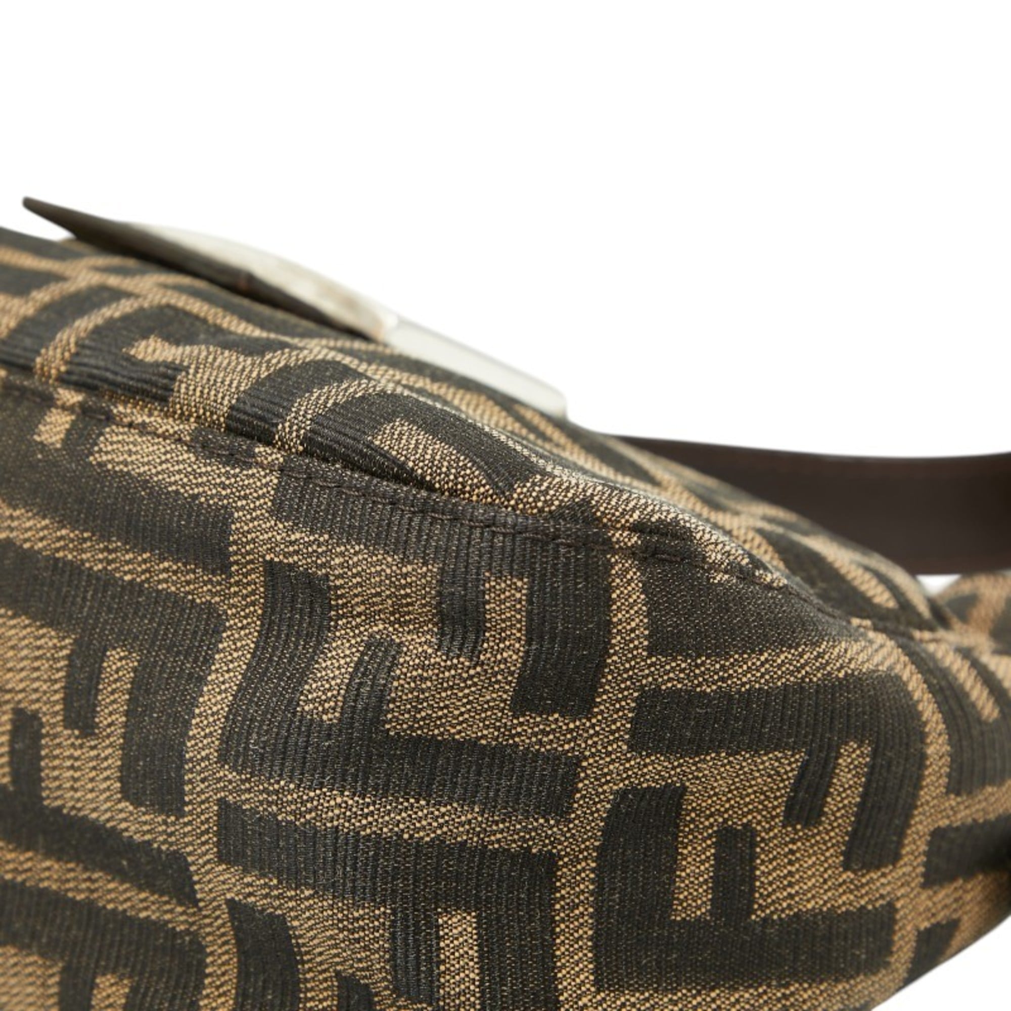 Fendi Brown Canvas Leather Shoulder Bag (Pre-Owned)