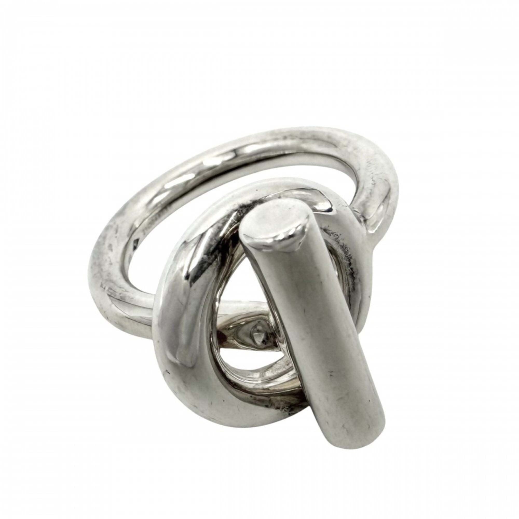 Hermes Silver 925 Band Ring (Pre-Owned)