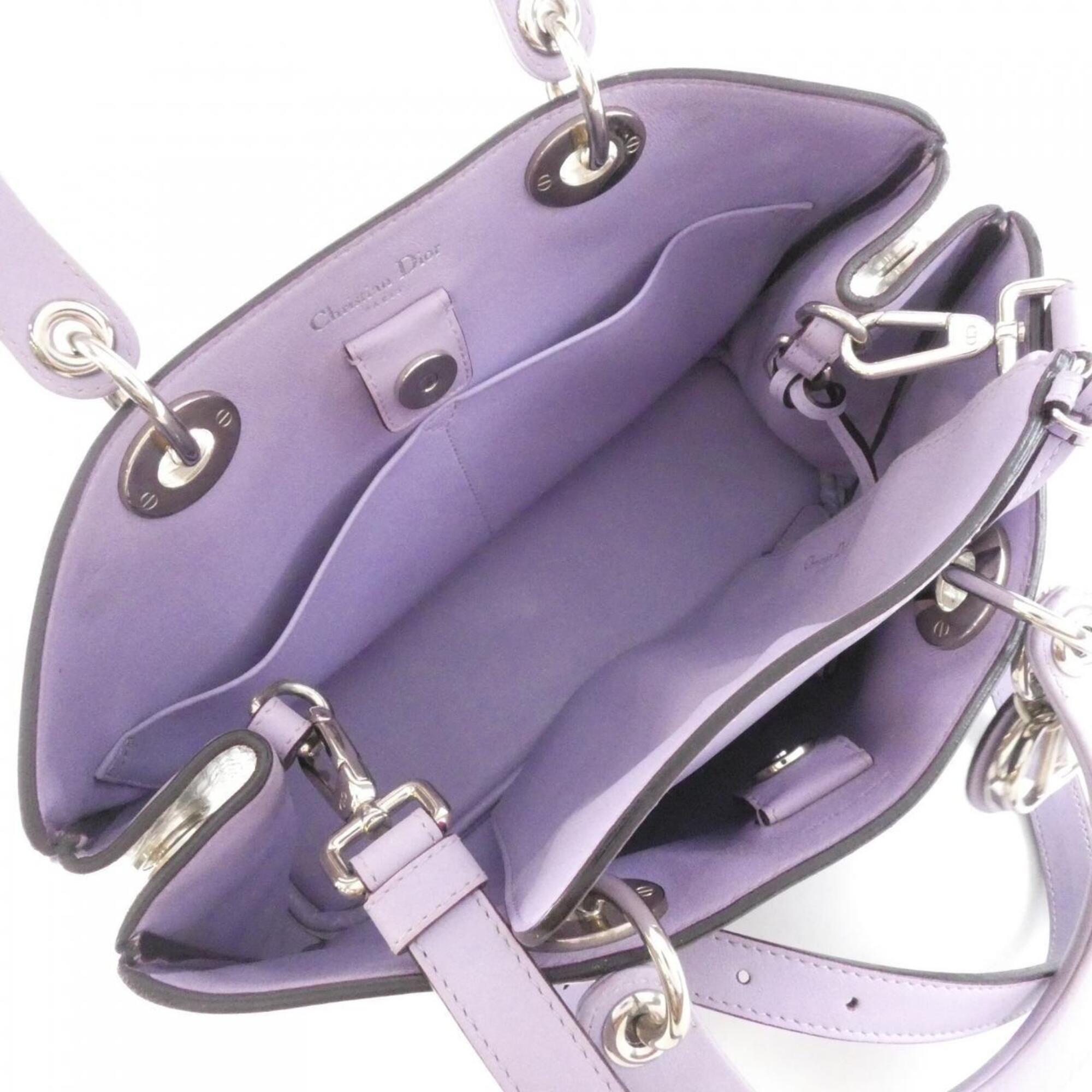 Christian Dior Navy Purple Leather Handbag (Pre-Owned)