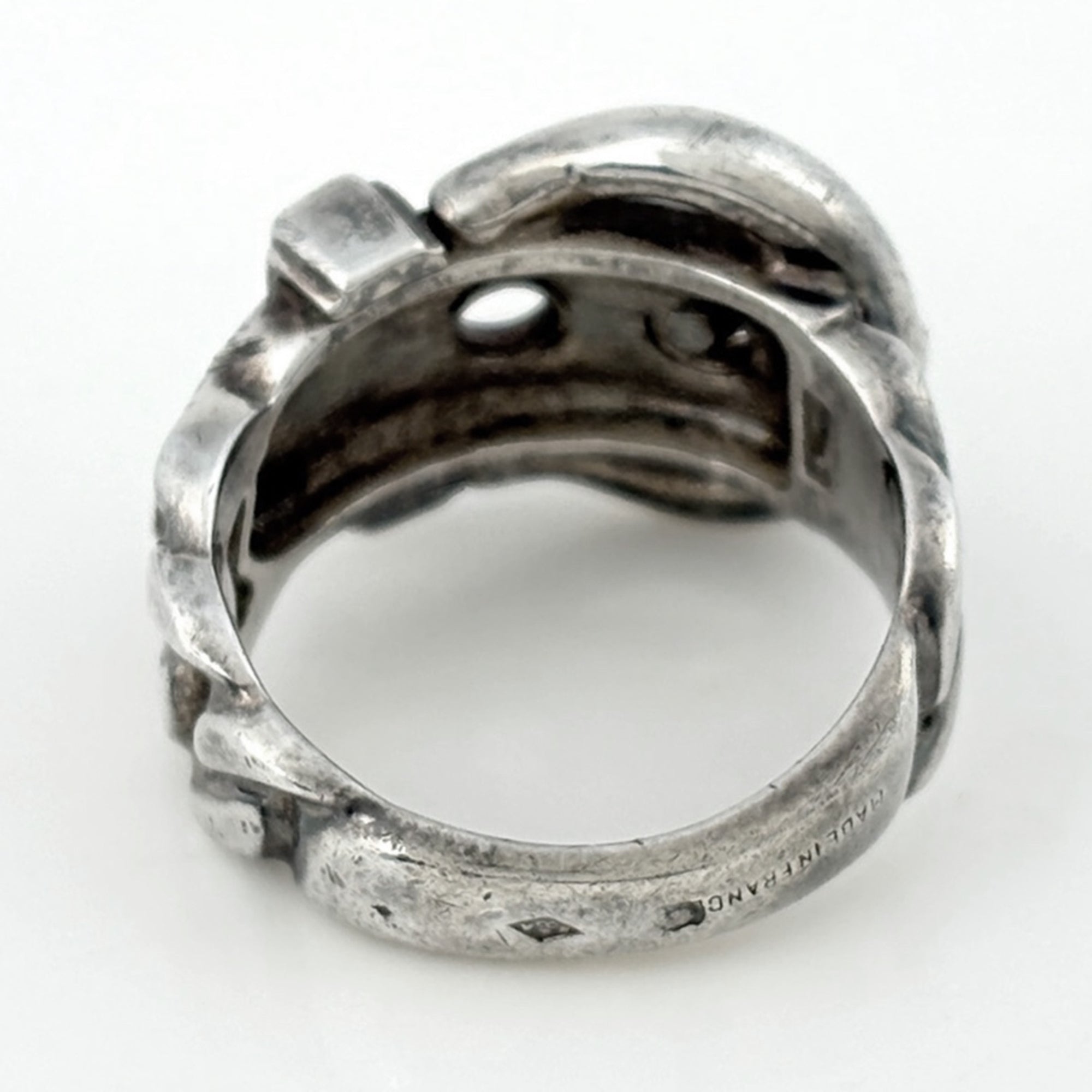 Hermes Silver Silver 925 Band Ring (Pre-Owned)