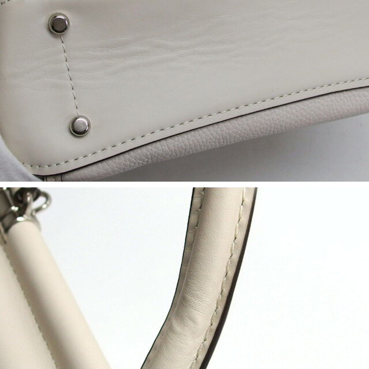 Coach Ivory White Leather Handbag Shoulder Bag (Pre-Owned)