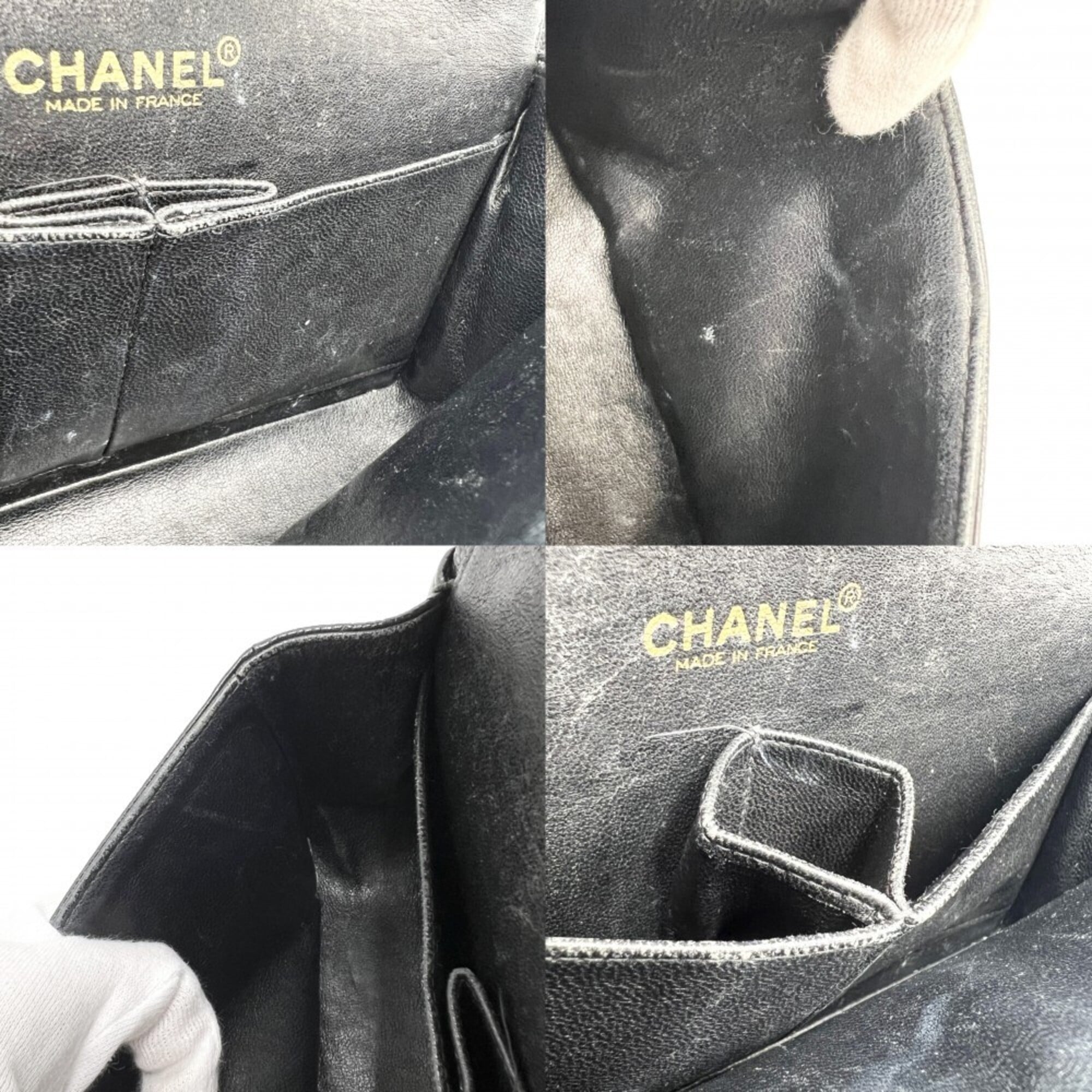 Chanel Matelasse Black Grained Calfskin Shoulder Bag (Pre-Owned)