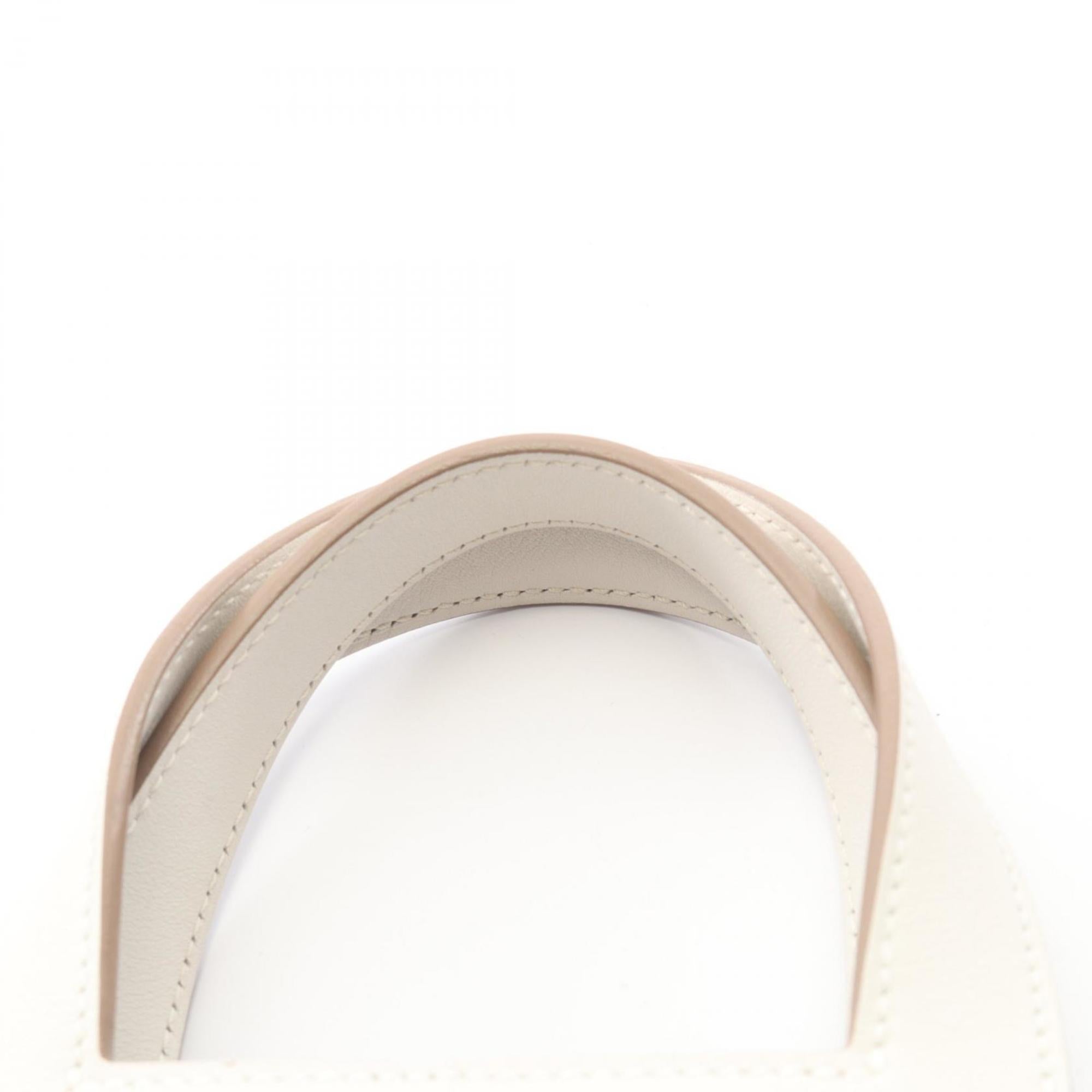 Hermes White Taurillon Clemence Leather Leather Swift Leather Handbag (Pre-Owned)
