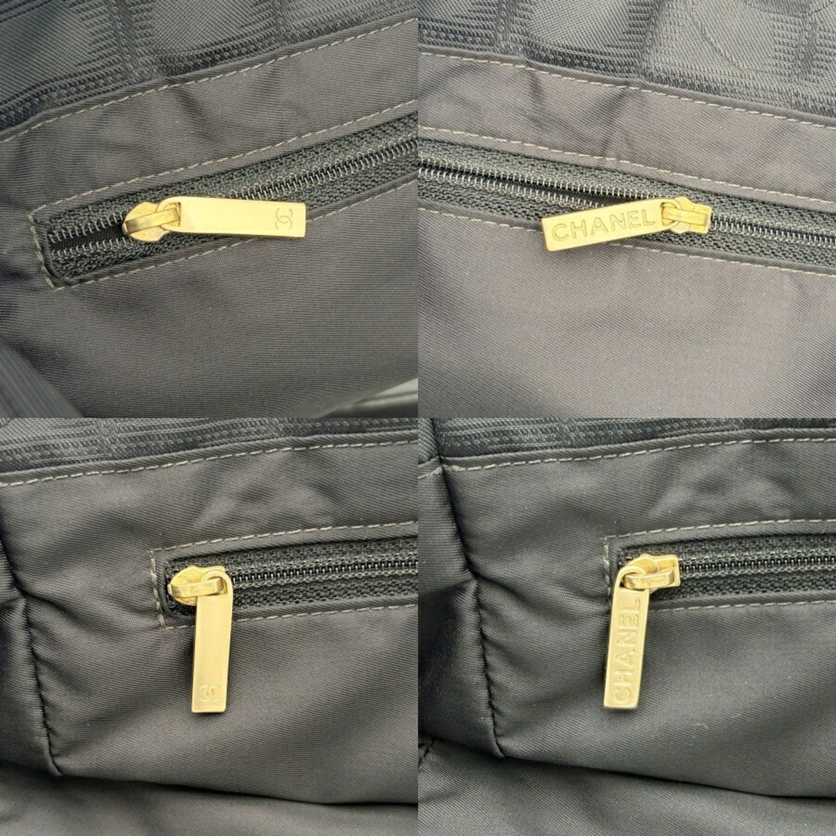 Chanel Black Nylon Jacquard Leather Tote Bag (Pre-Owned)