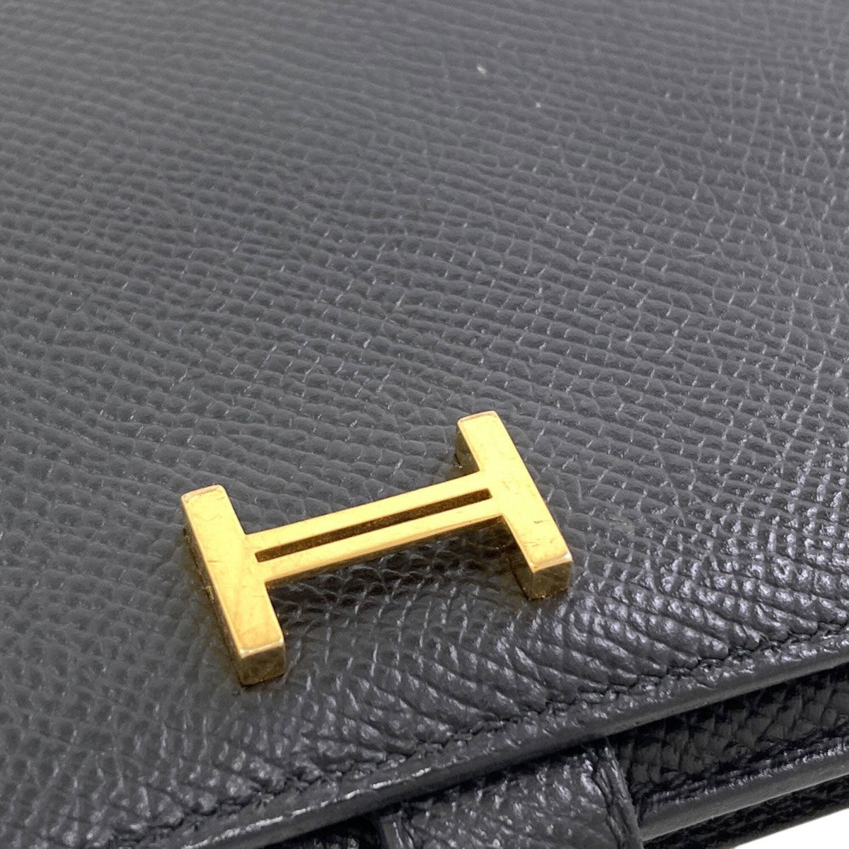 Hermes Black Epsom Leather Long Wallet (Bi-Fold) (Pre-Owned)