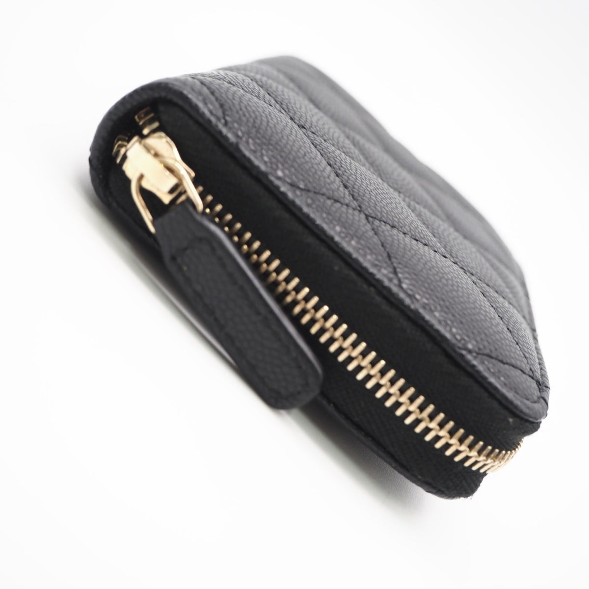 Chanel Matelasse Black Grained Calfskin Coin Purse/Coin Case (Pre-Owned)