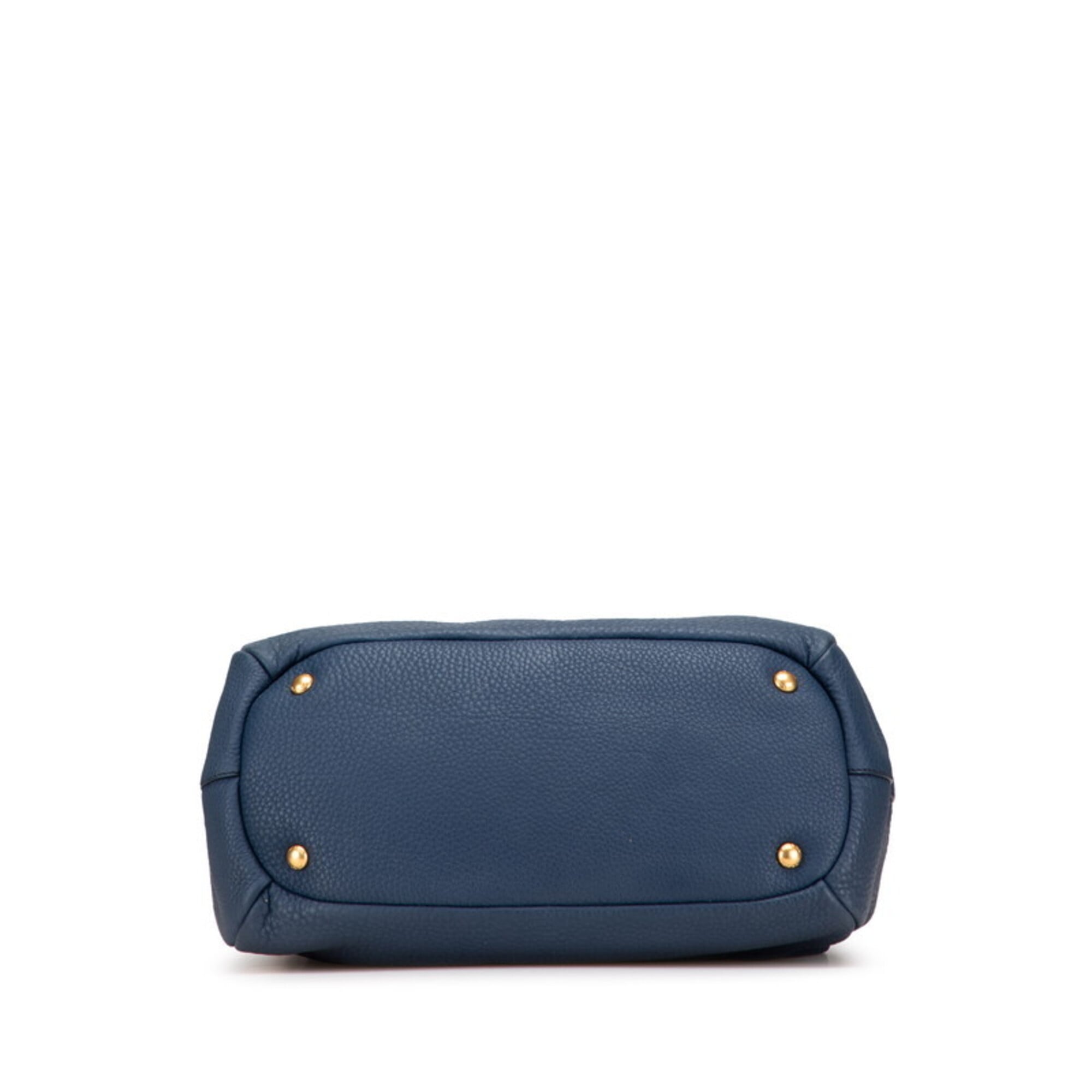 Prada Blue Vitello Daino Handbag (Pre-Owned)