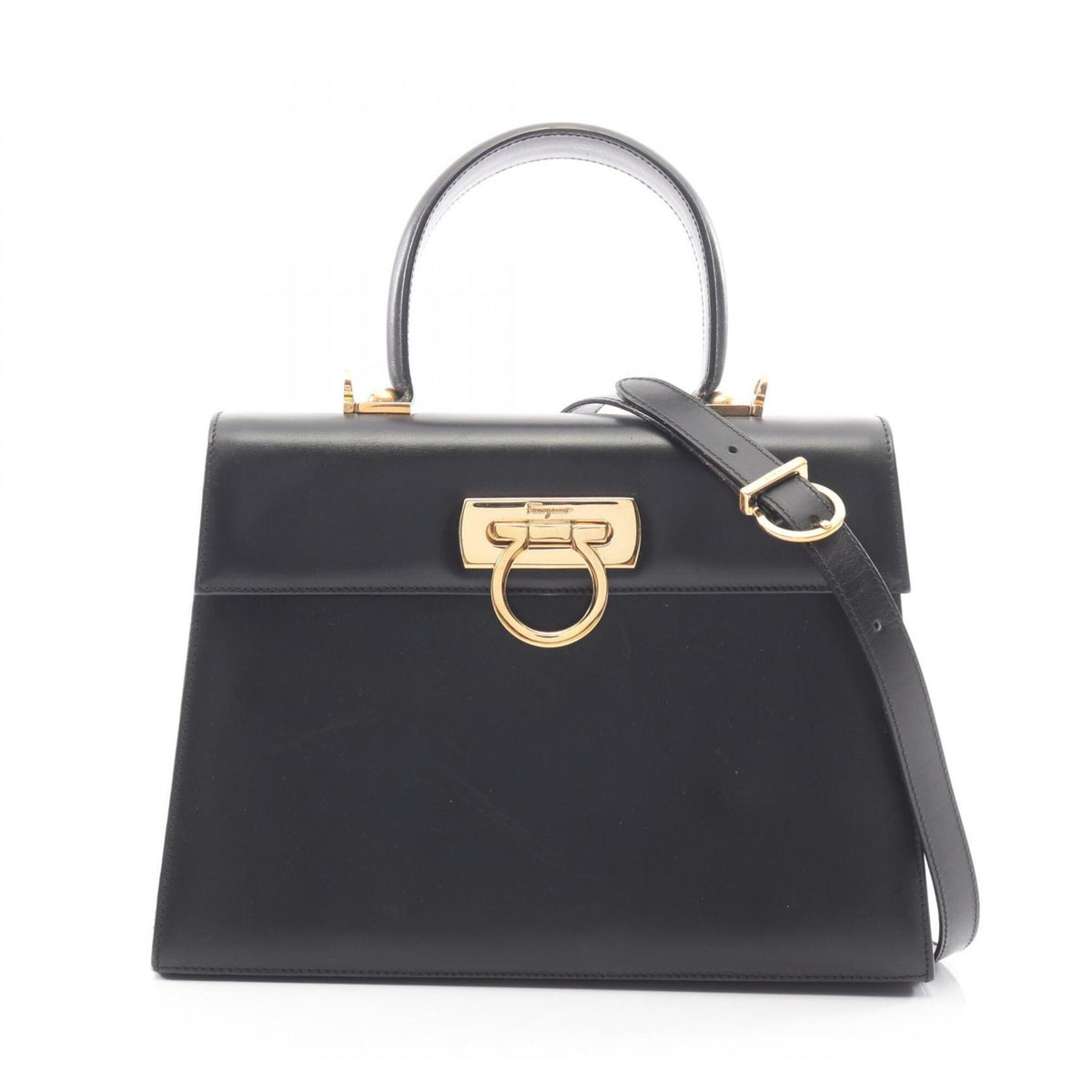Salvatore Ferragamo Black Leather Handbag (Pre-Owned)