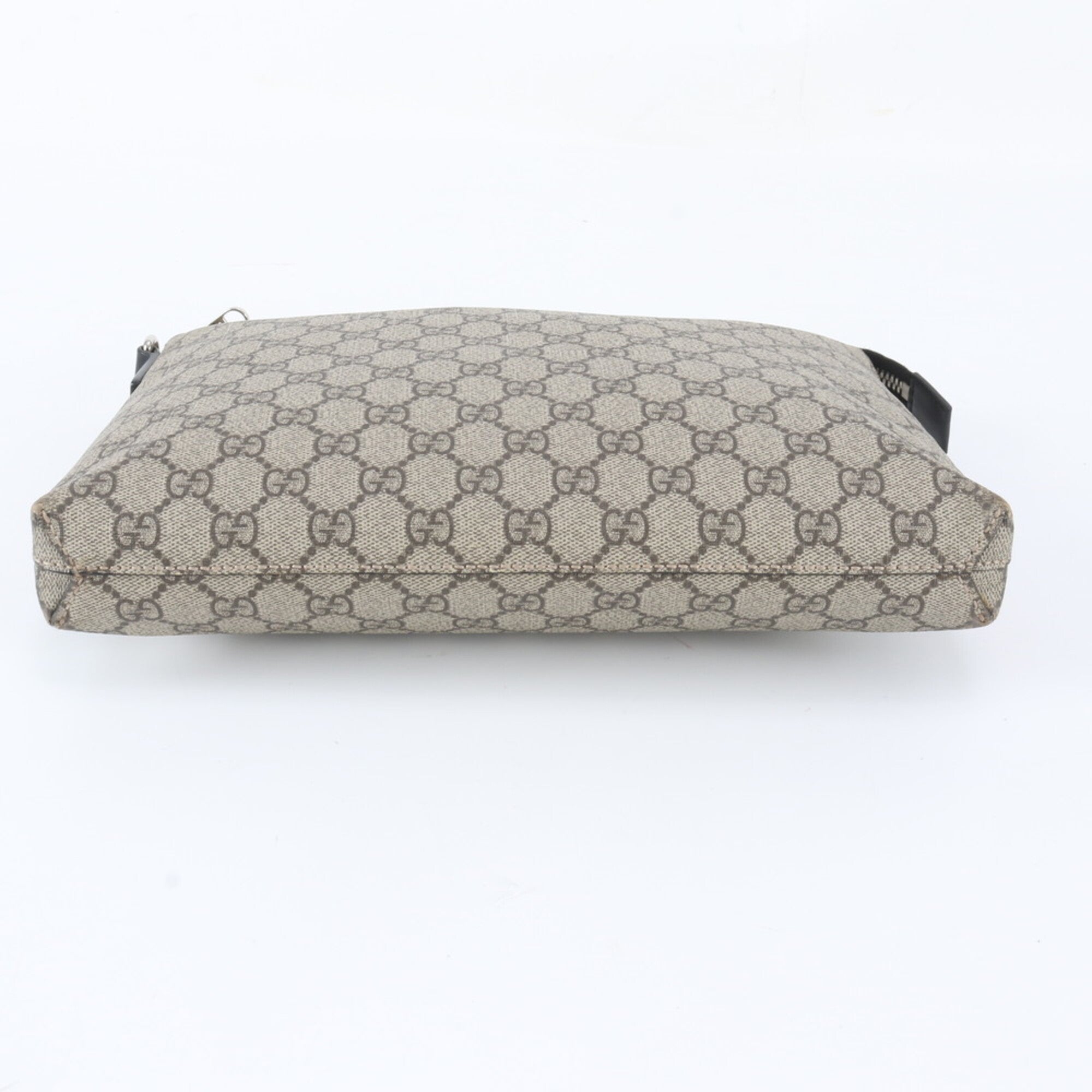 Gucci Brown Leather Coated Canvas Handbag Pouch (Pre-Owned)