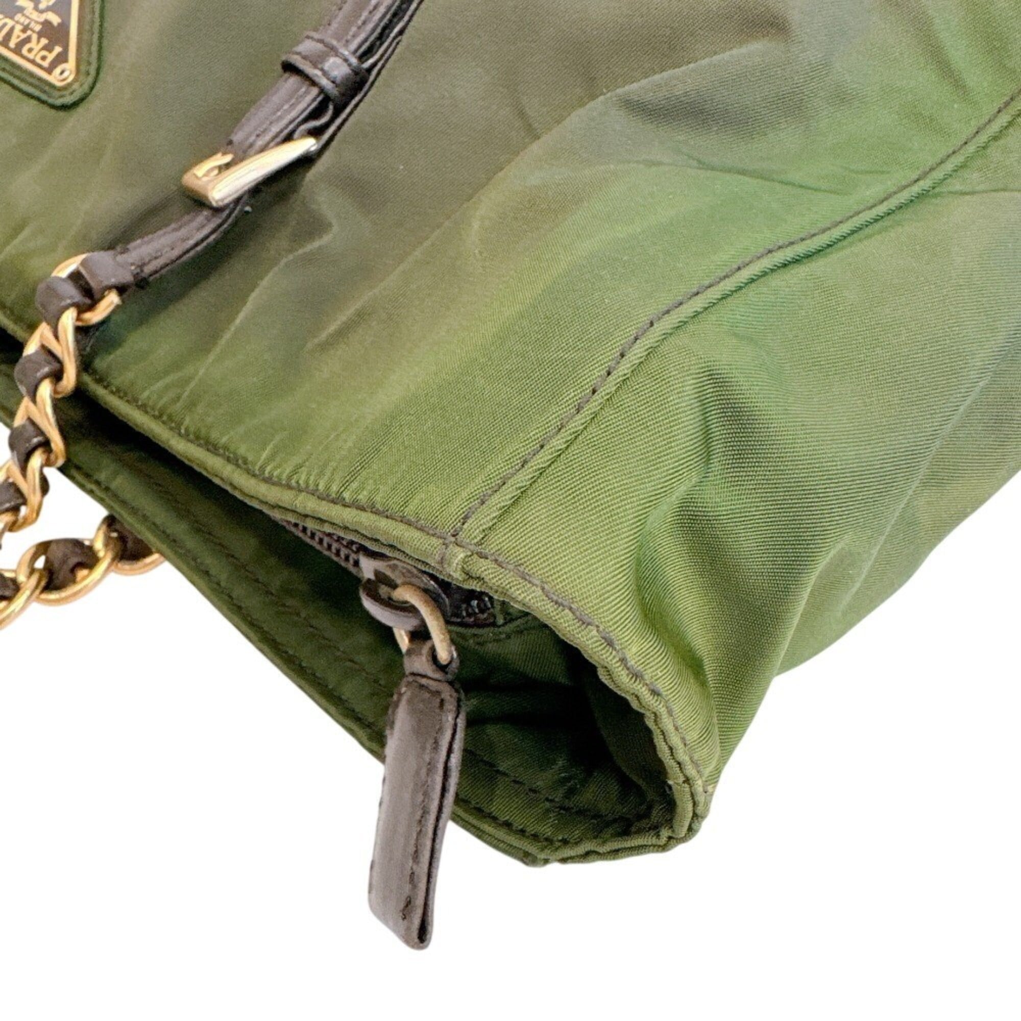 Prada Green Nylon Tote Bag (Pre-Owned)