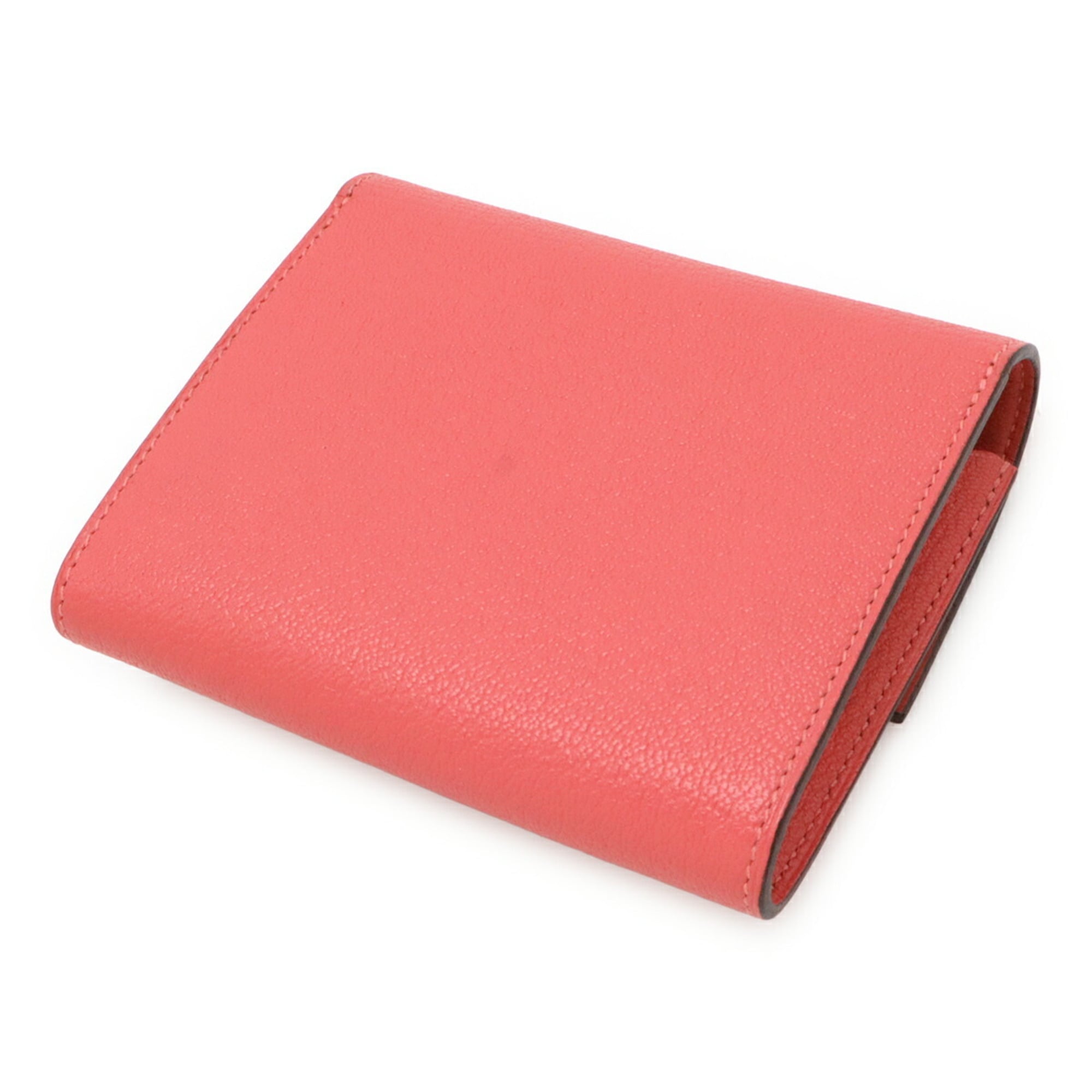 Hermes Rose Azalee Chevre Leather Wallet (Bi-Fold) (Pre-Owned)