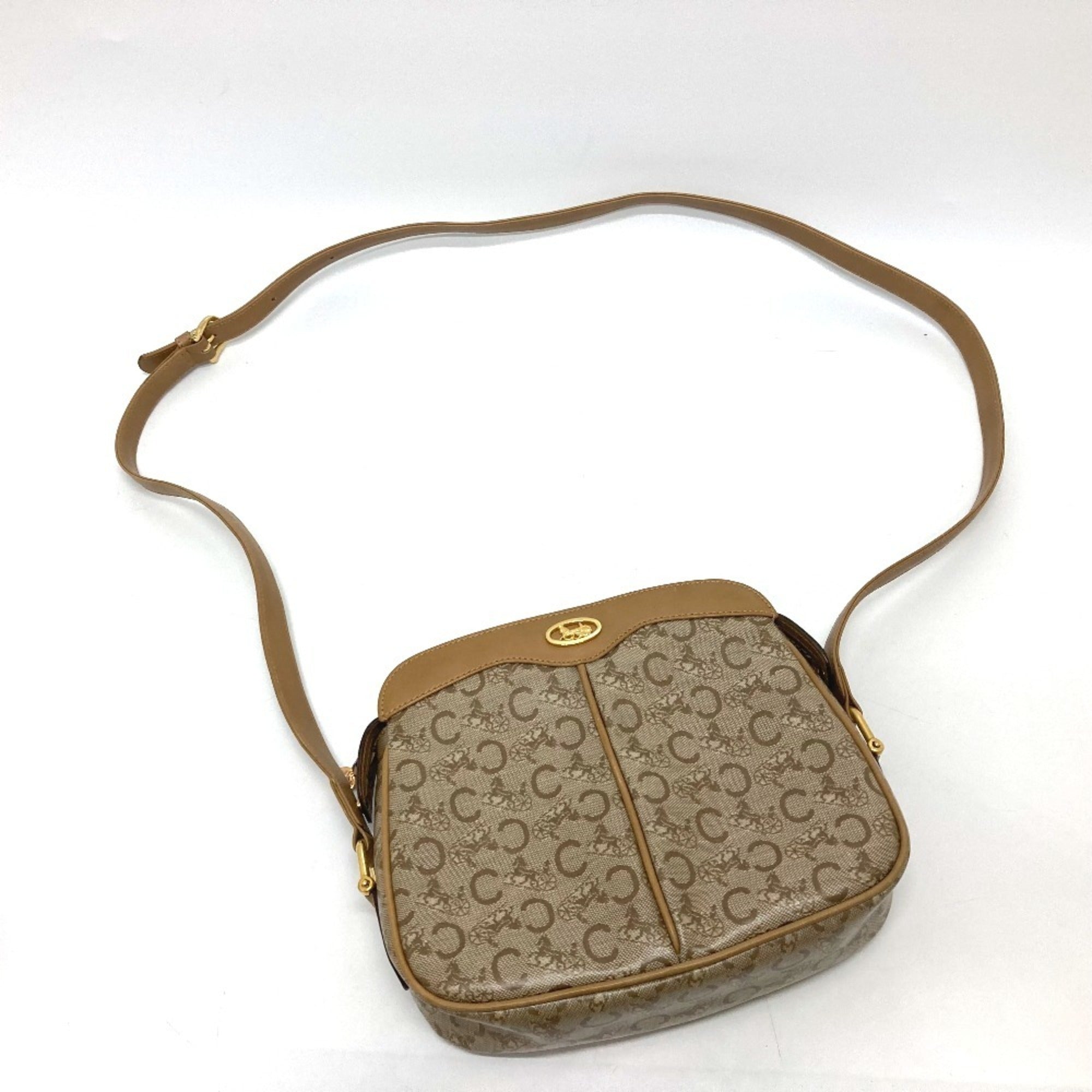 Celine Macadam Beige Pvc Leather Shoulder Bag (Pre-Owned)