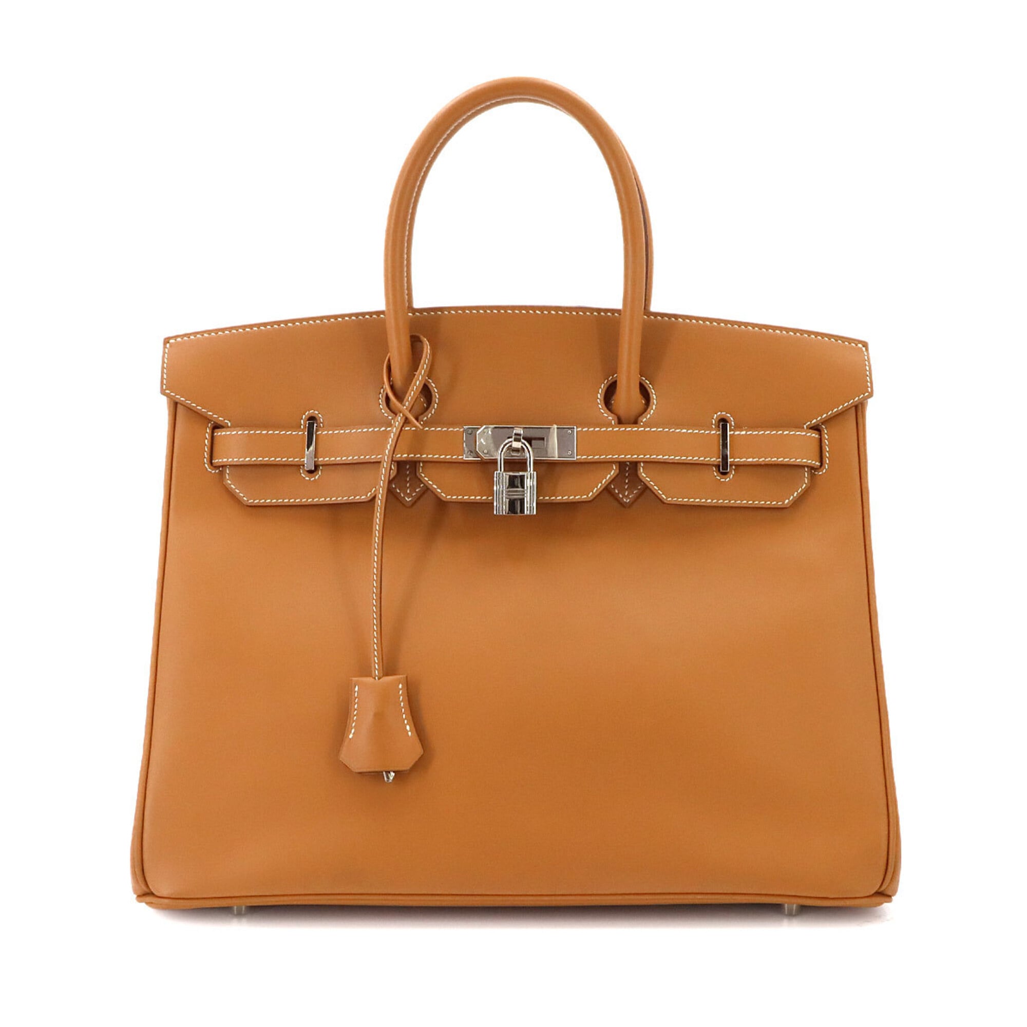 Hermes Green Natural Barenia Leather Handbag (Pre-Owned)