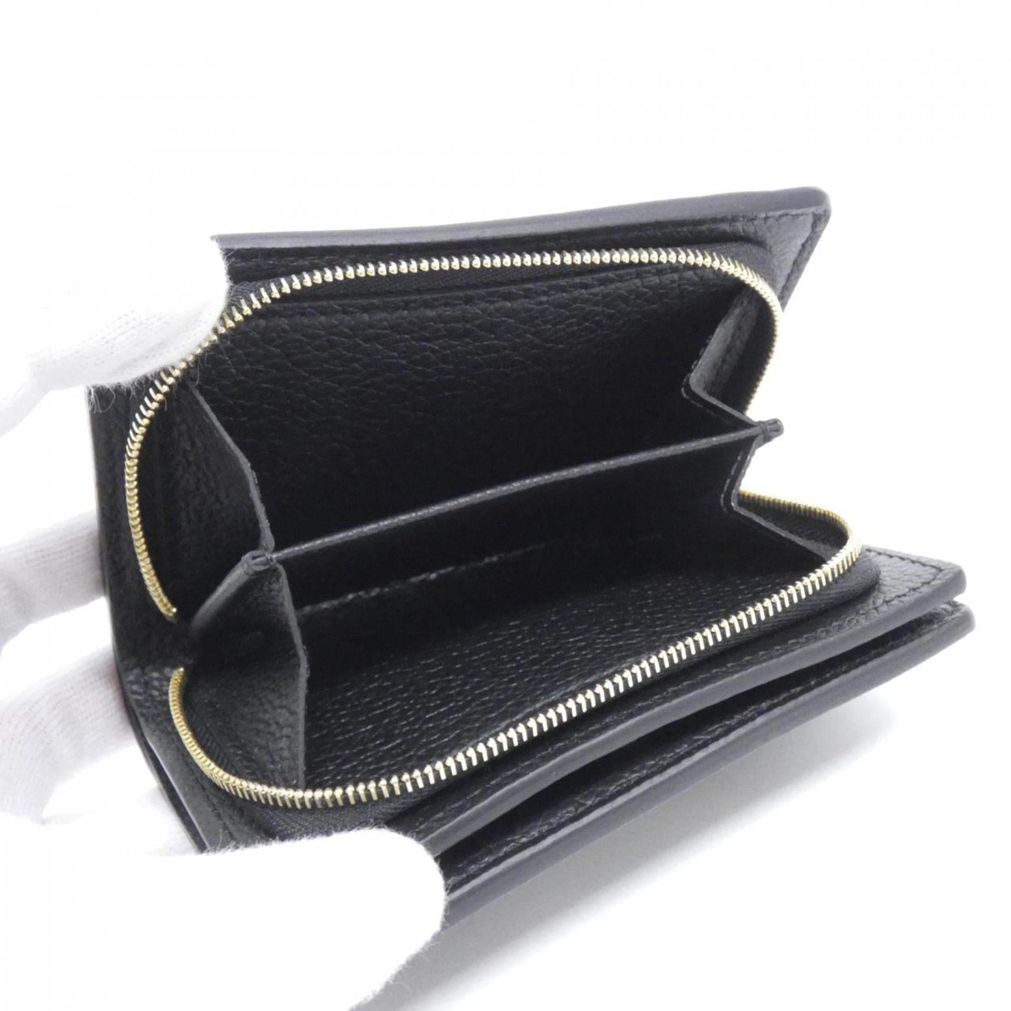 Louis Vuitton Black Leather Wallet (Bi-Fold) (Pre-Owned)