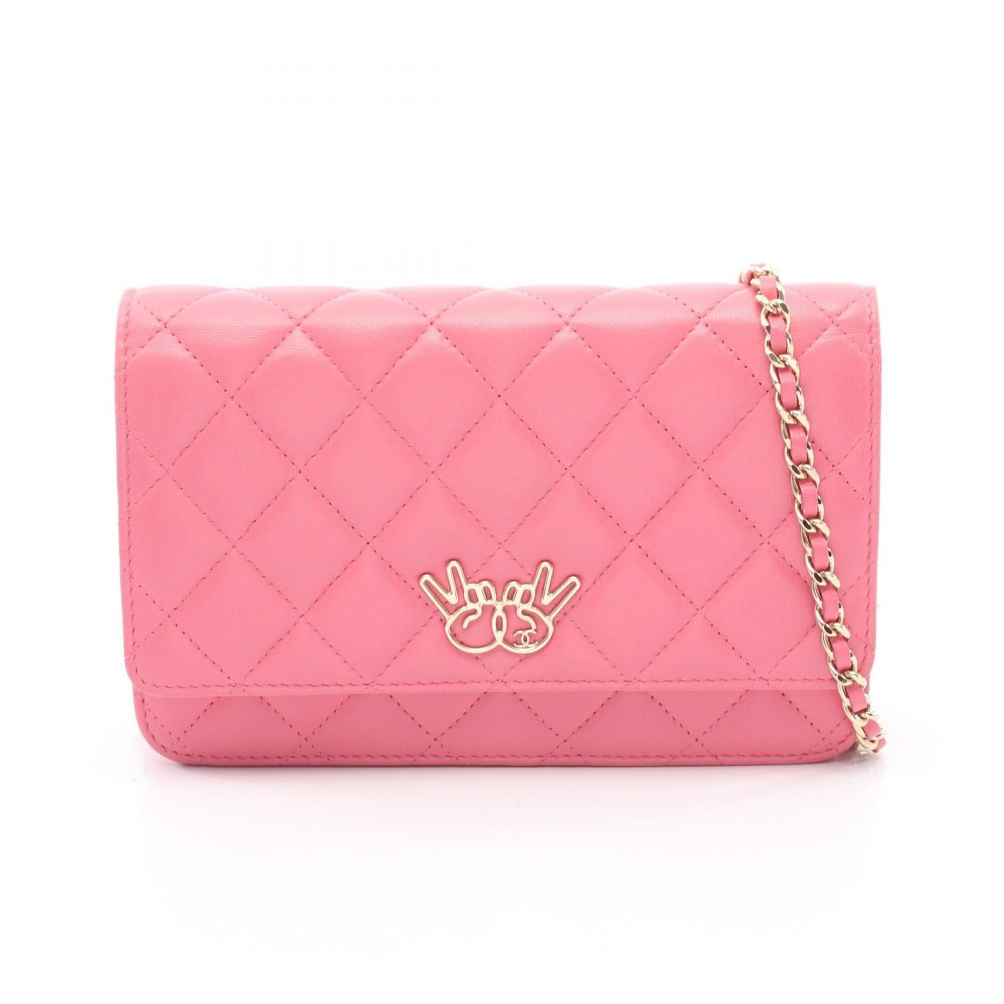 Chanel Pink Leather Handbag Shoulder Bag (Pre-Owned)