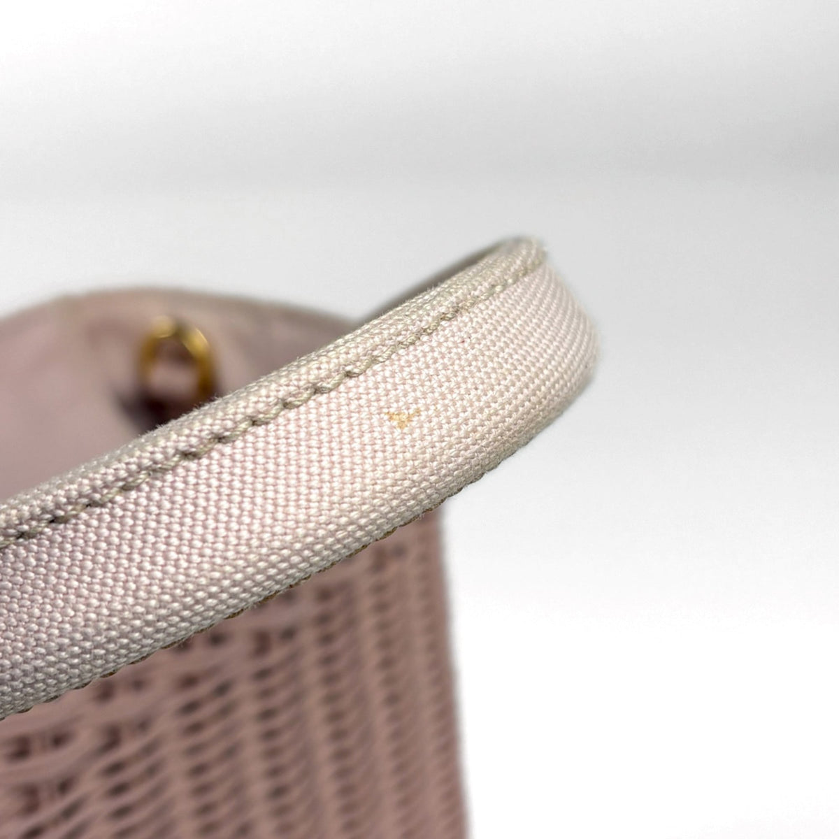 Prada Pink Canvas Basket Handbag (Pre-Owned)