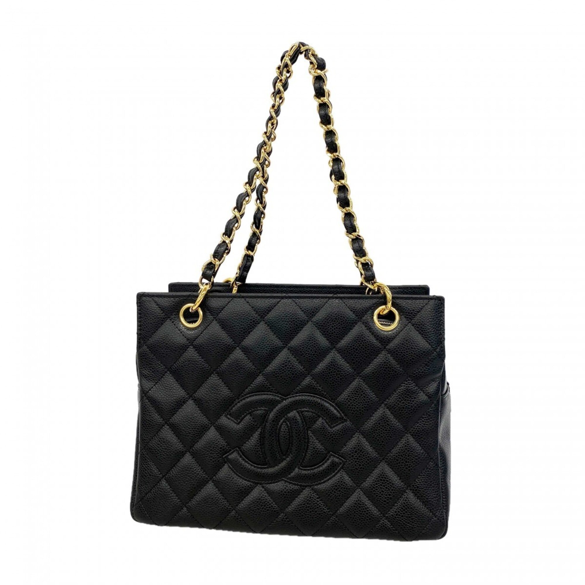 Chanel Black Grained Calfskin Handbag (Pre-Owned)