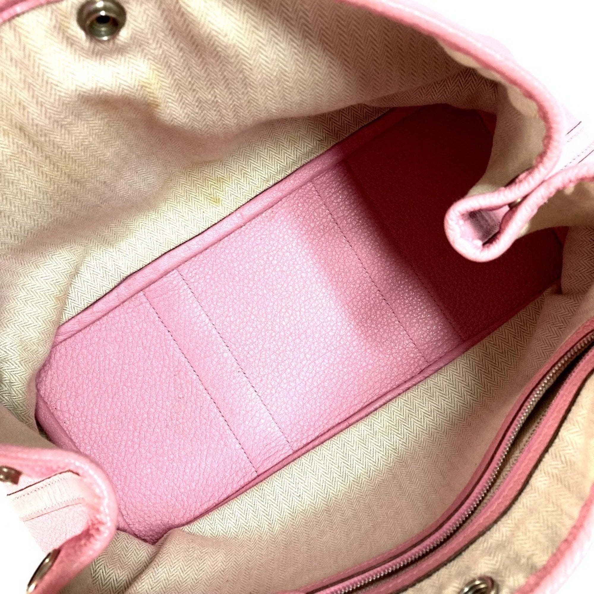 Hermes Garden Pink Rose Confetti Negonda Leather Handbag Tote Bag (Pre-Owned)