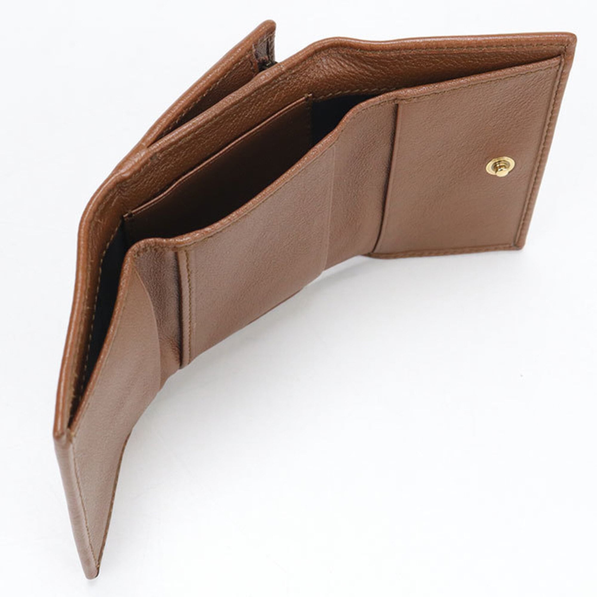 Gucci Brown Leather Wallet (Tri-Fold) (Pre-Owned)
