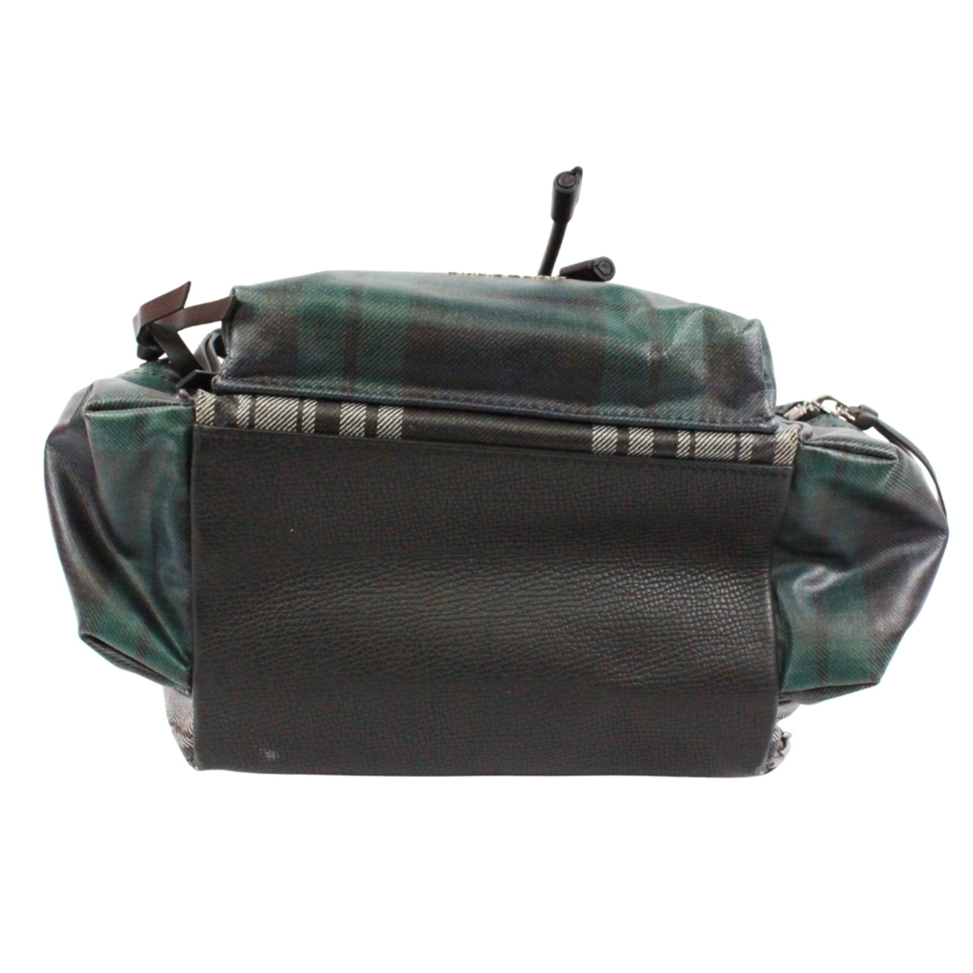 Burberry Black Green Cotton Canvas Backpack (Pre-Owned)