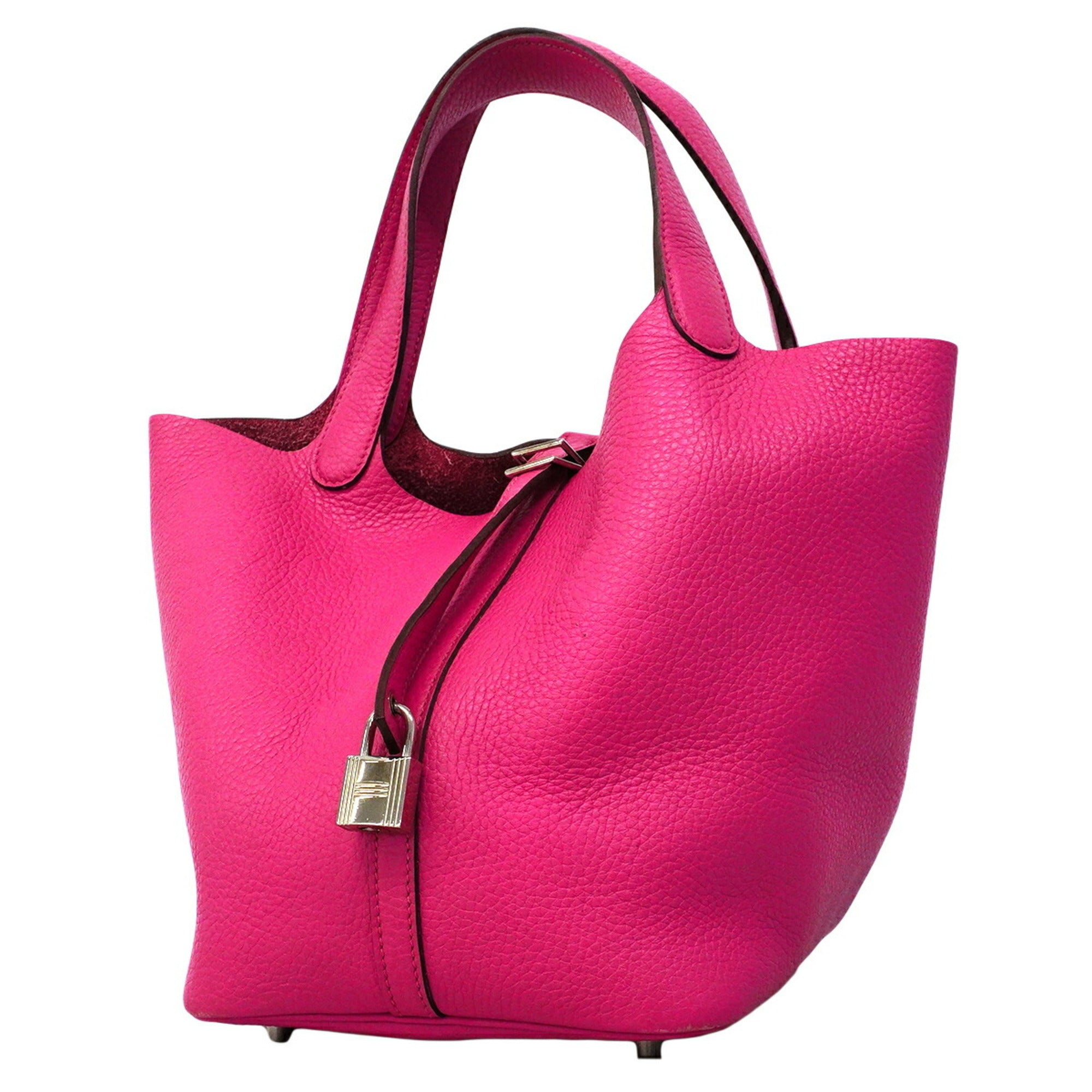 Hermes Rose Purple Taurillon Clemence Leather Handbag (Pre-Owned)