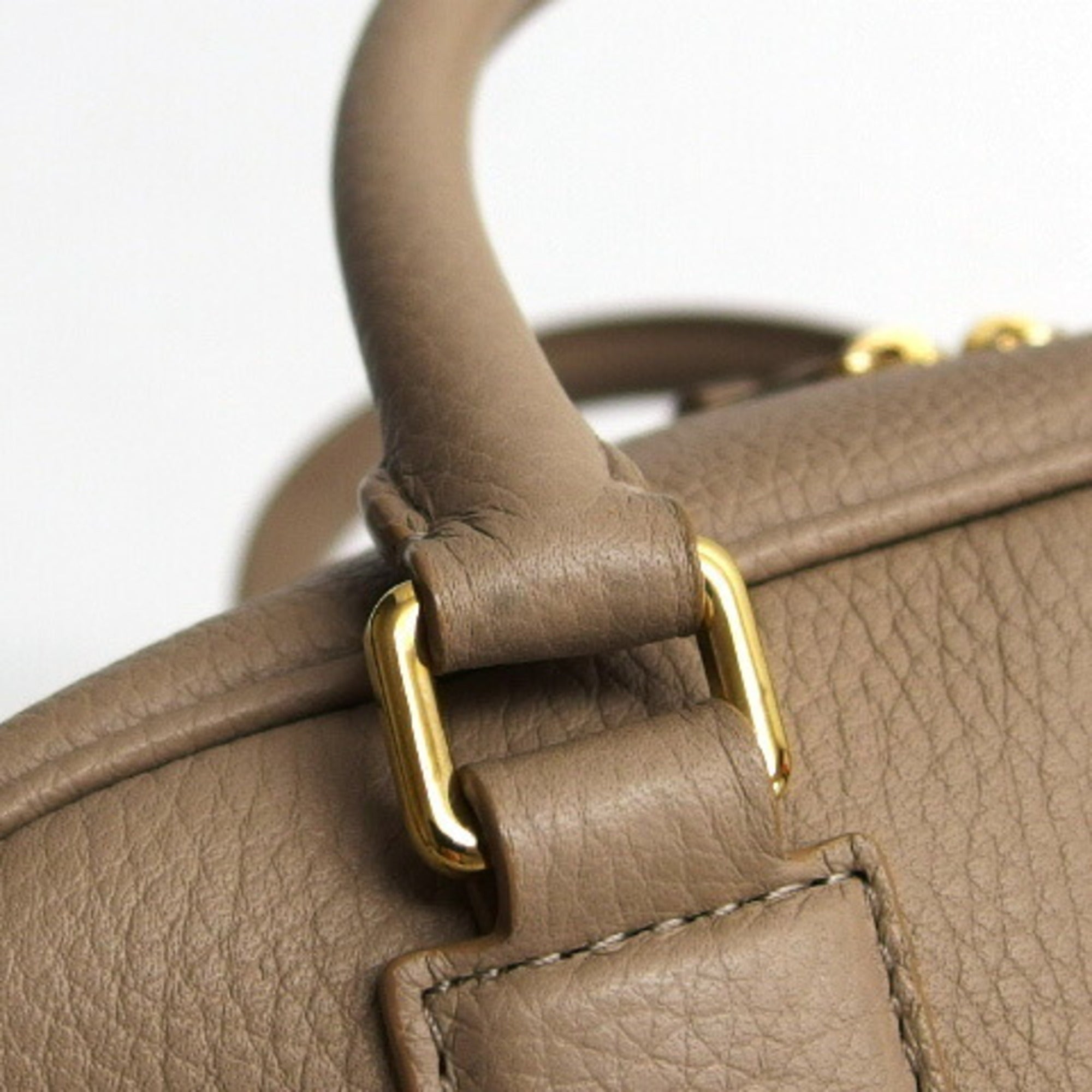 Loewe Amazona Beige Grayish Leather Handbag Shoulder Bag (Pre-Owned)