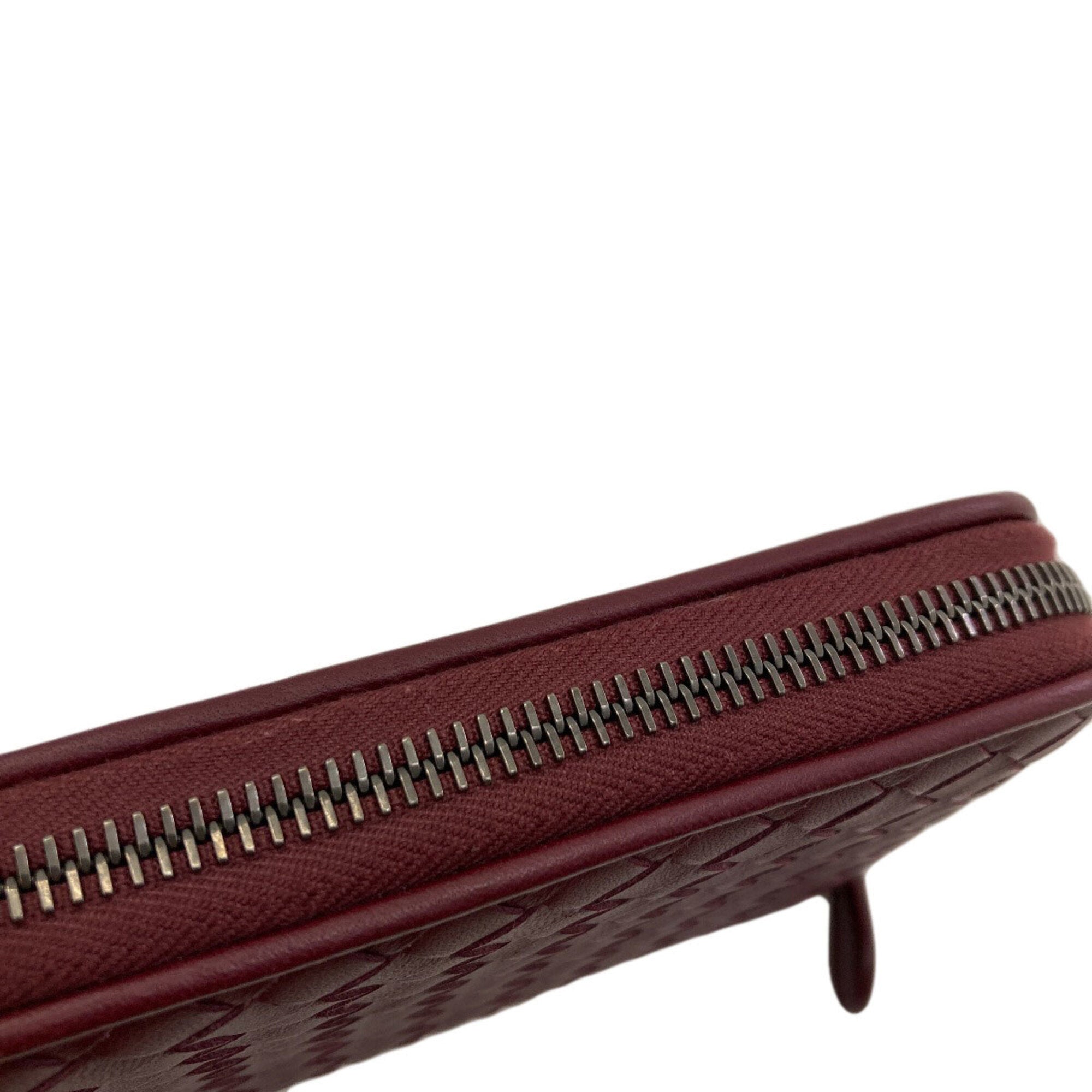 Bottega Veneta Bordeaux Leather Long Wallet (Bi-Fold) (Pre-Owned)