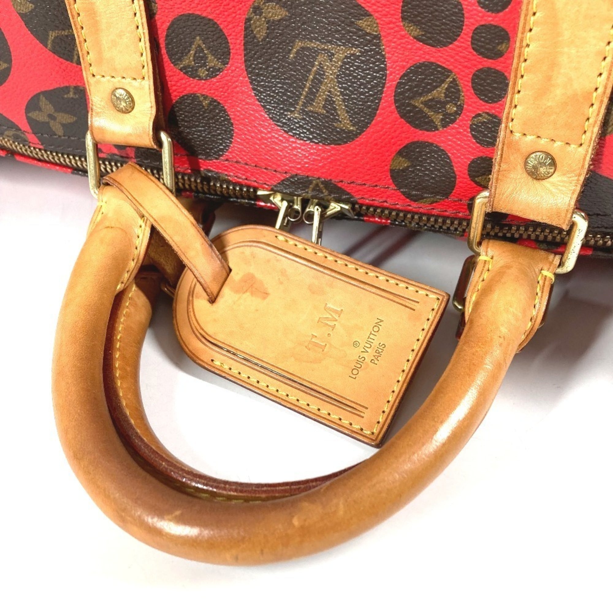 Louis Vuitton Red Color Monogram Canvas Boston Bag Shoulder Bag (Pre-Owned)
