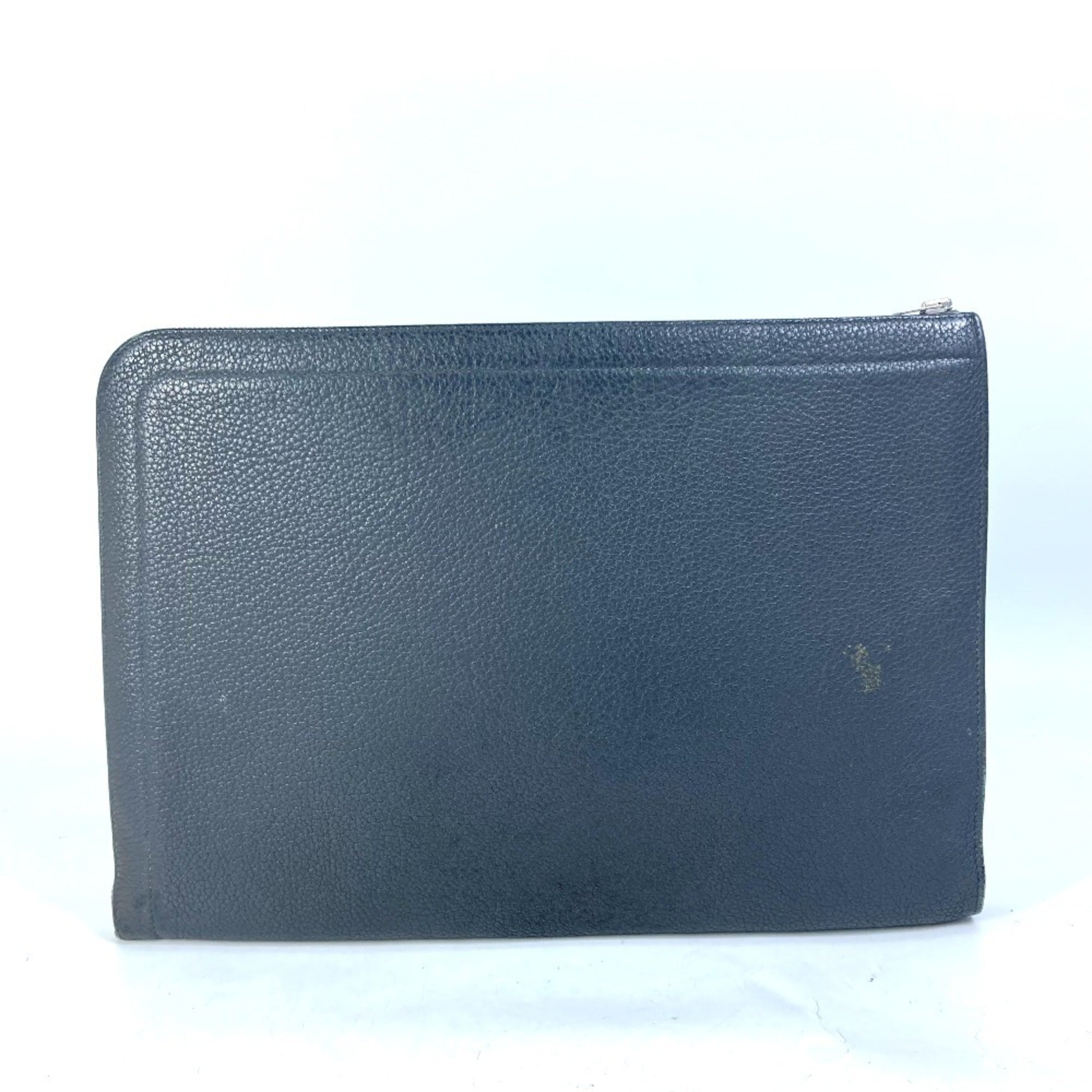 Hermes Gray Leather Clutch Bag (Pre-Owned)
