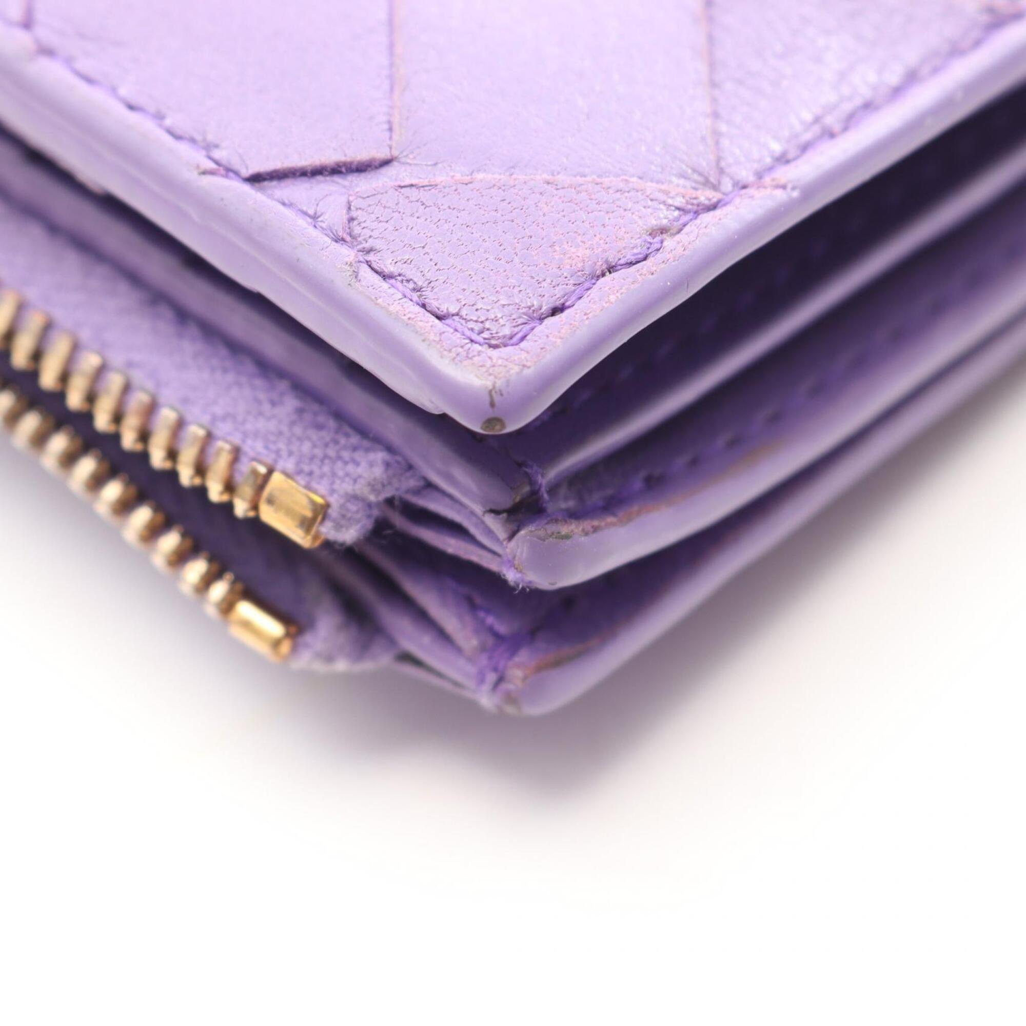Bottega Veneta Intrecciato Purple Leather Wallet (Bi-Fold) (Pre-Owned)
