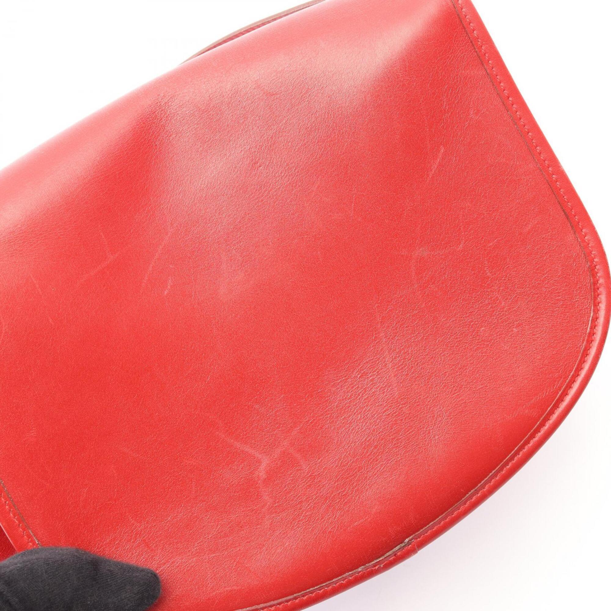 Hermes Red Color Rouge Vif Box Calf Leather Leather Handbag Shoulder Bag (Pre-Owned)