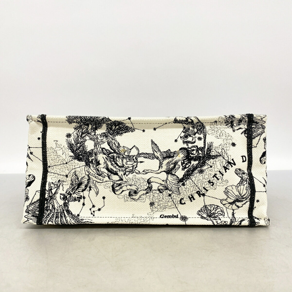 Christian Dior Black Ivory Canvas Tote Bag (Pre-Owned)