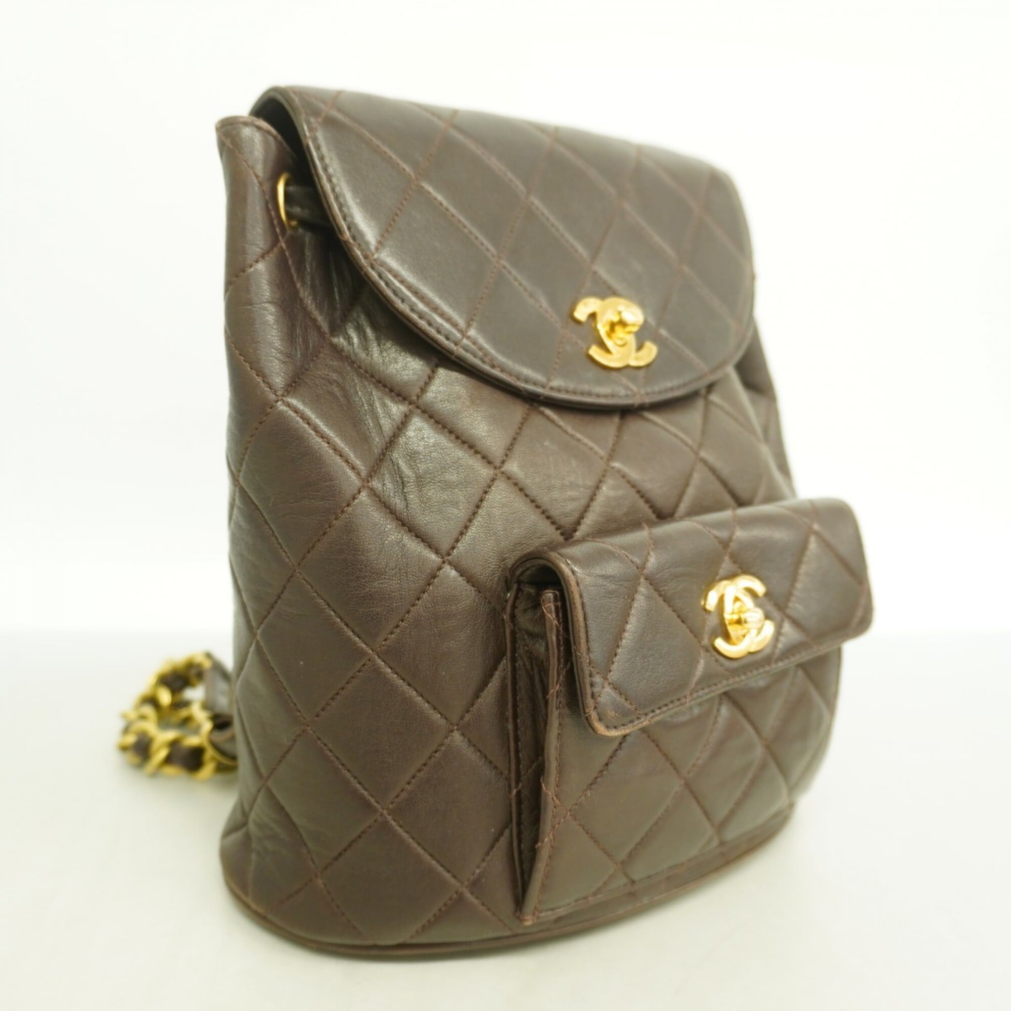 Chanel Brown Leather Backpack (Pre-Owned)