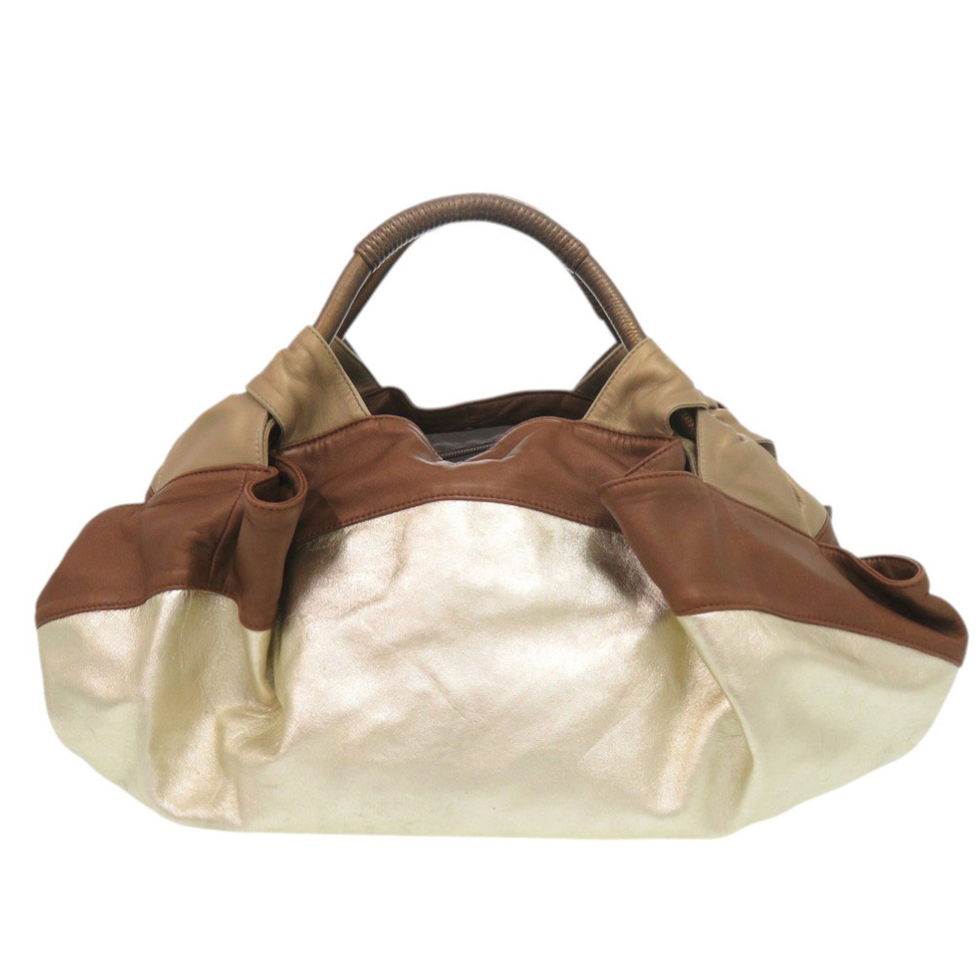 Loewe Brown Gold Leather Handbag (Pre-Owned)