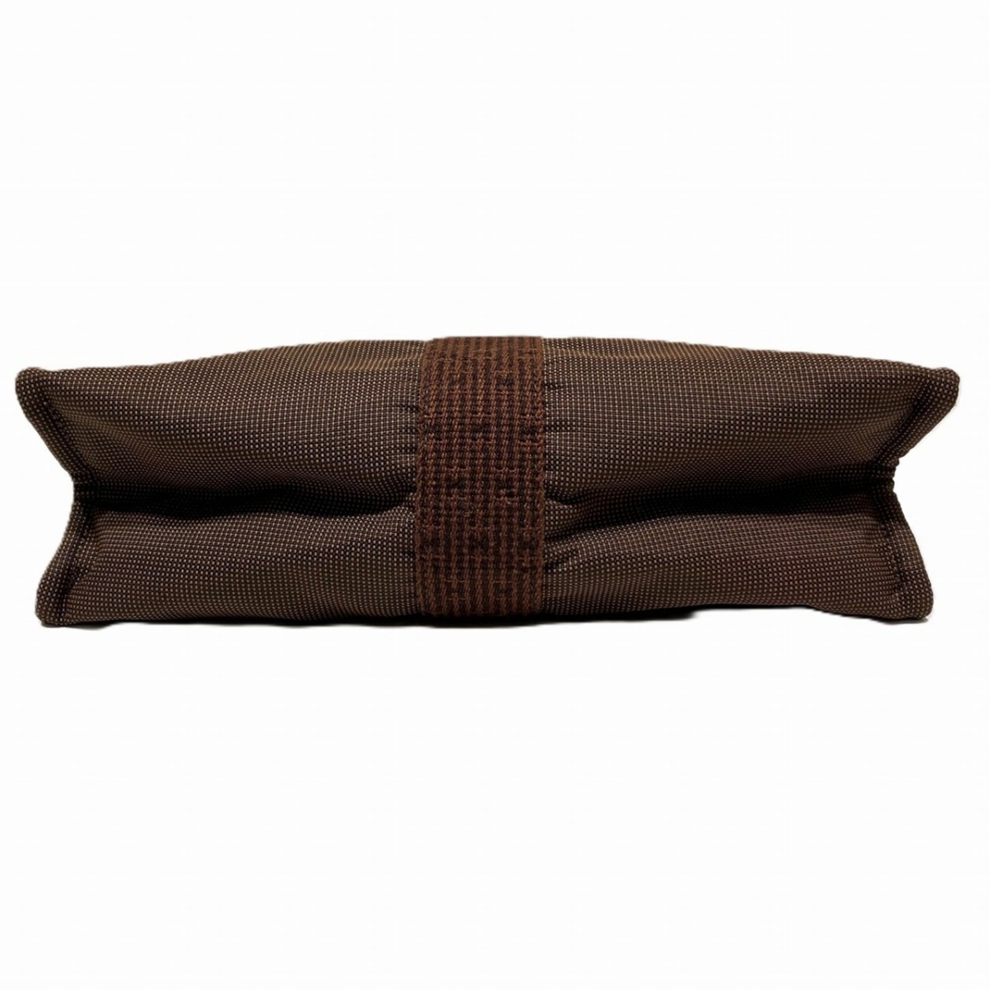 Hermes Brown Canvas Clutch Bag Pouch (Pre-Owned)