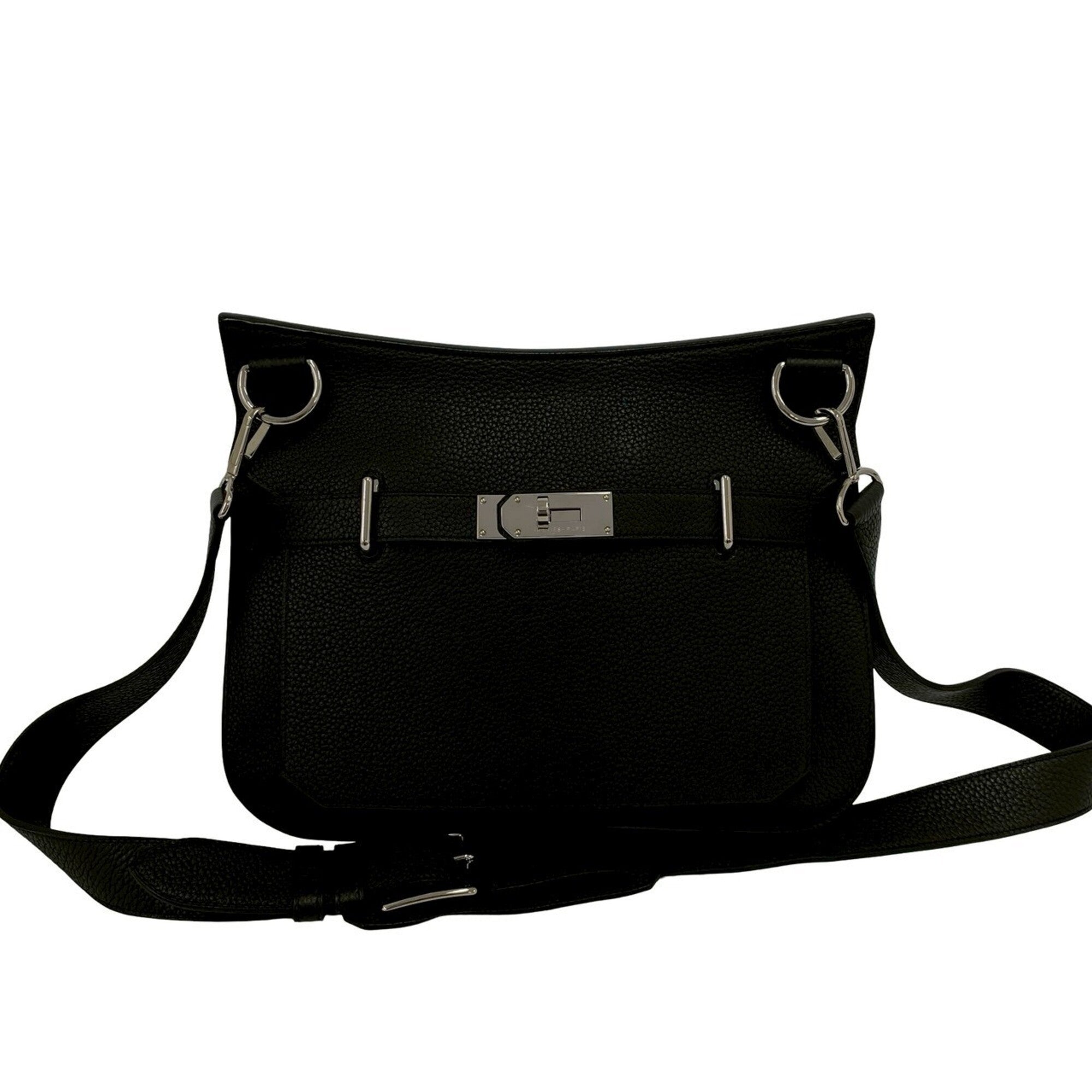 Hermes Black Taurillon Clemence Leather Shoulder Bag (Pre-Owned)