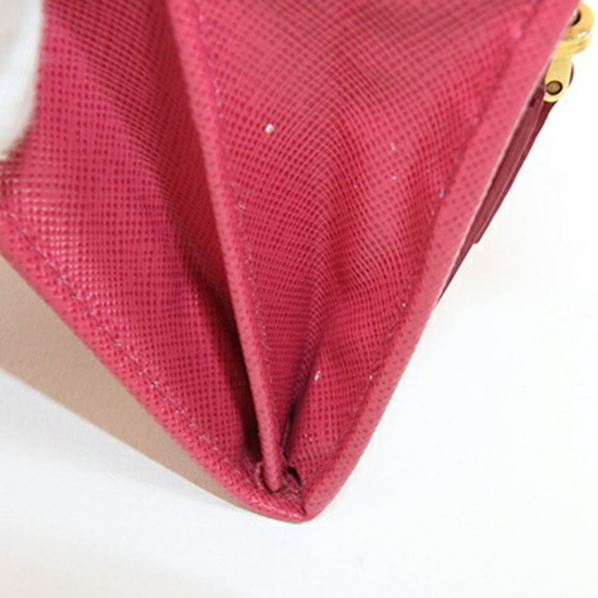 Prada Saffiano Peonia Pink Saffiano Metal Leather Long Wallet (Bi-Fold) (Pre-Owned)