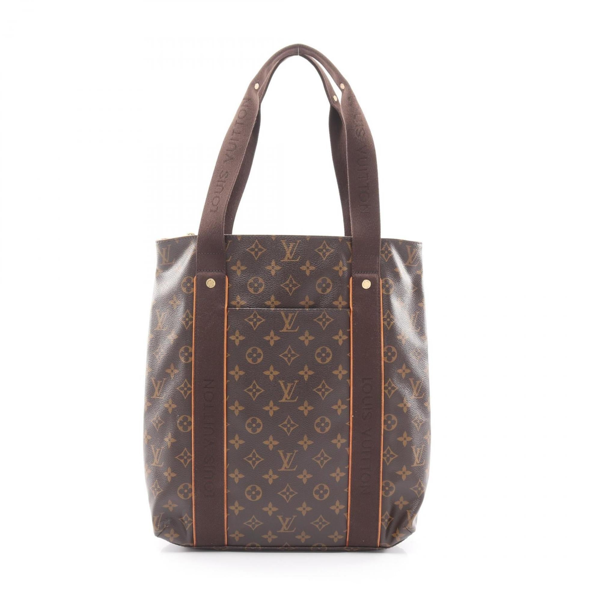 Louis Vuitton Brown Coated Canvas Leather Tote Bag (Pre-Owned)