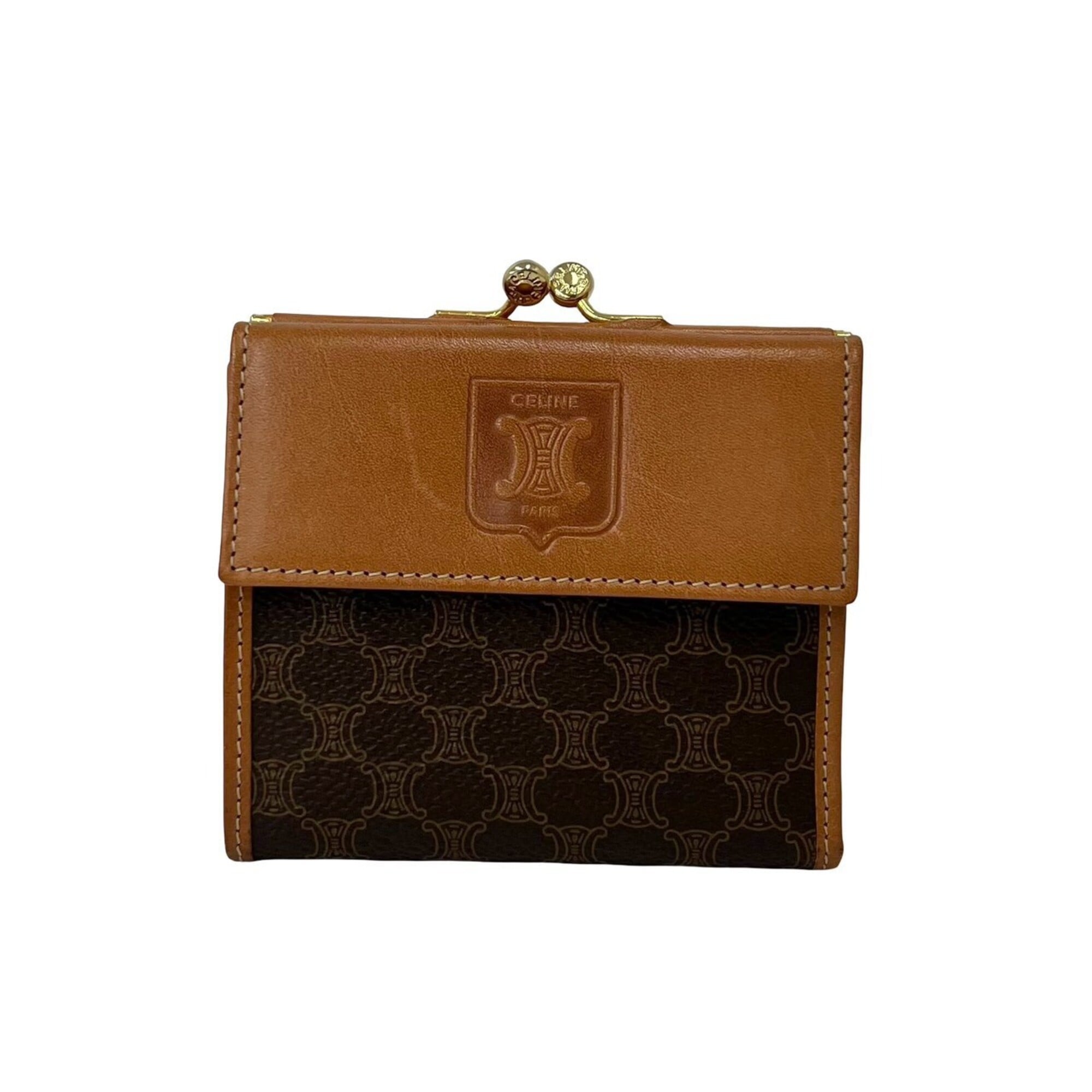 Celine Brown Pvc Leather Wallet (Tri-Fold) (Pre-Owned)