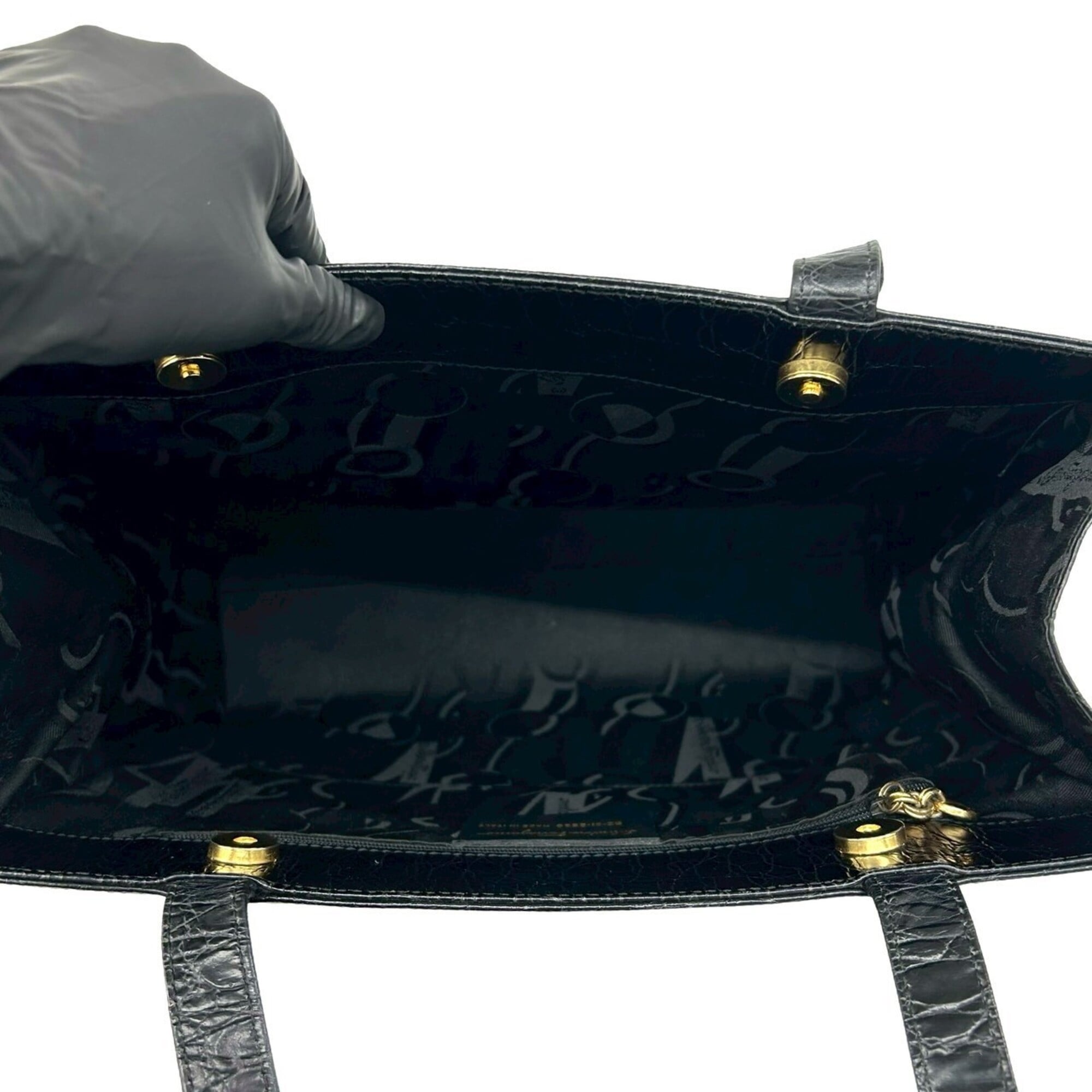 Salvatore Ferragamo Black Leather Tote Bag (Pre-Owned)
