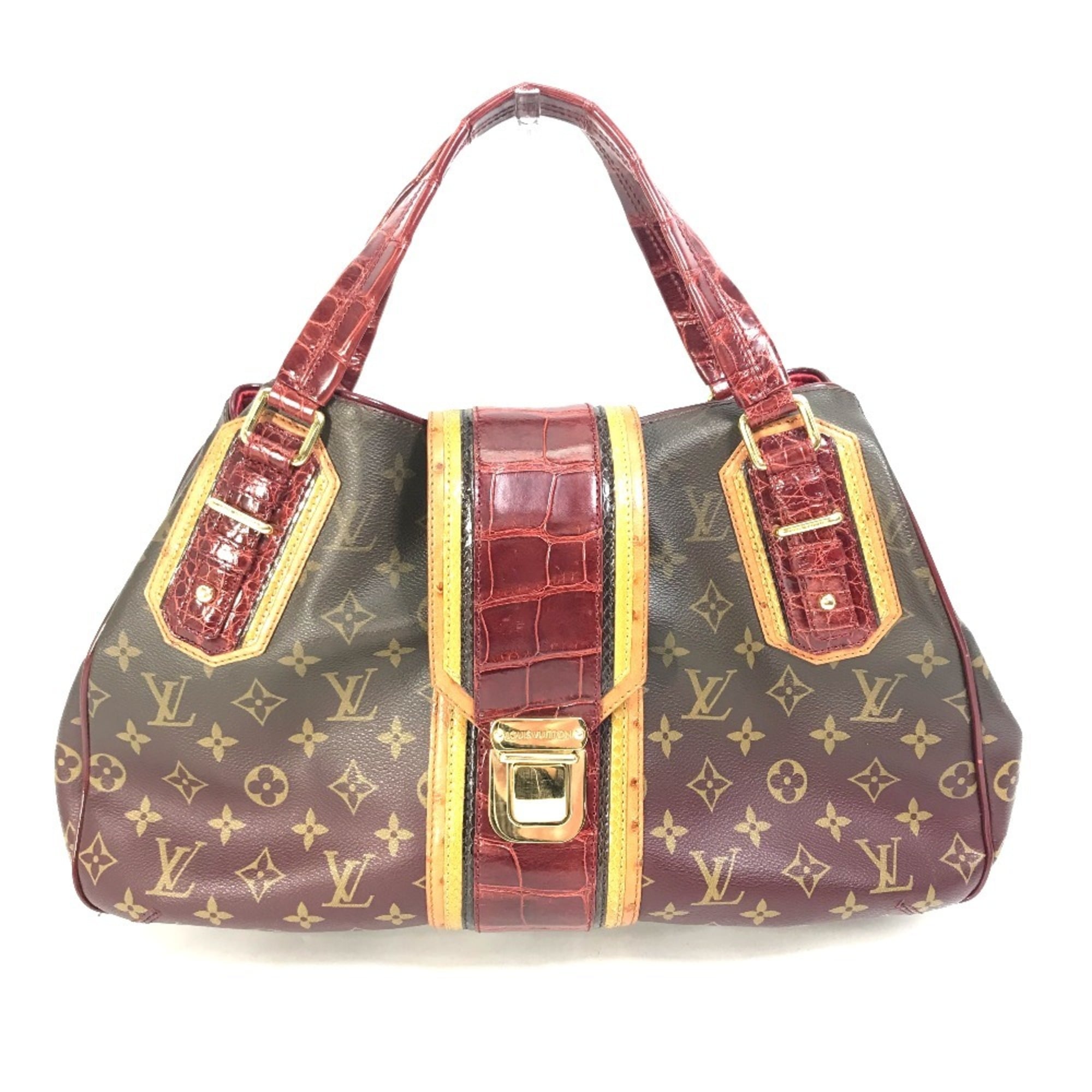 Louis Vuitton Monogram Mirage Brown Red Color Canvas Boston Bag Shoulder Bag (Pre-Owned)