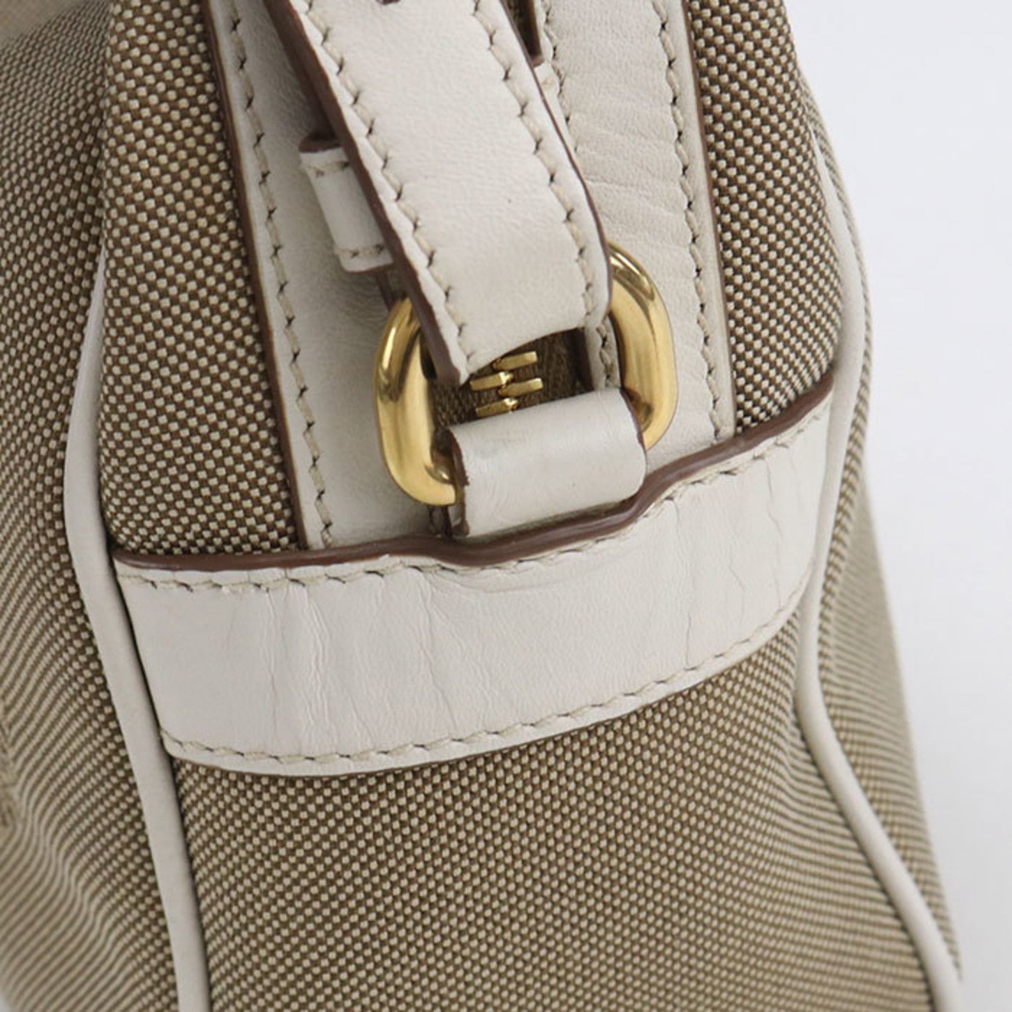 Prada Beige Jacquard Shoulder Bag (Pre-Owned)