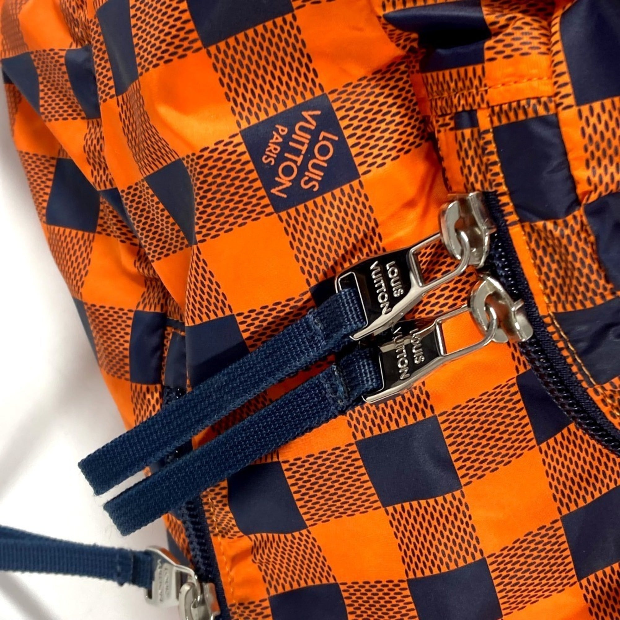 Louis Vuitton Damier Canvas Navy Orange Nylon Backpack (Pre-Owned)