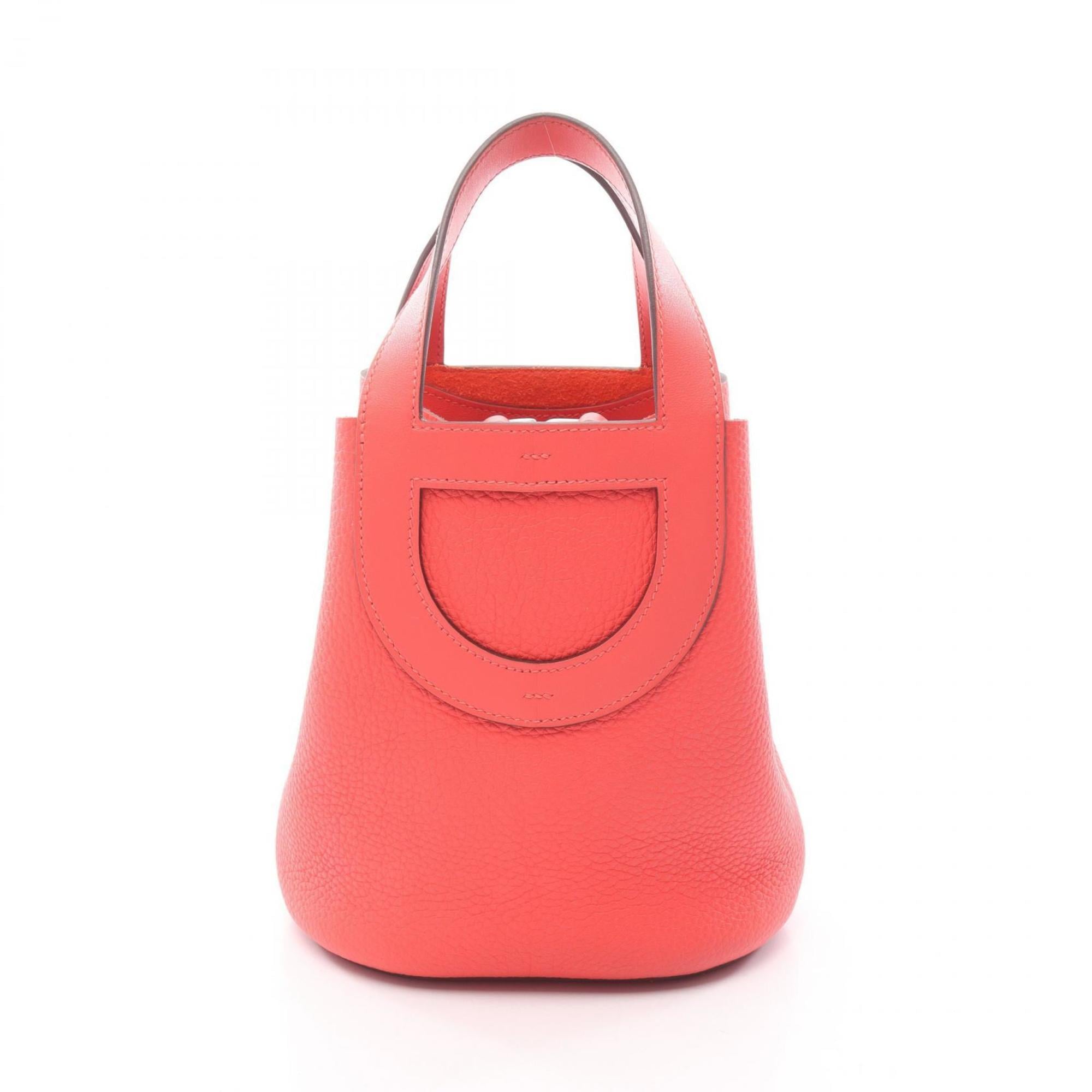 Hermes Red Color Taurillon Clemence Leather Handbag (Pre-Owned)