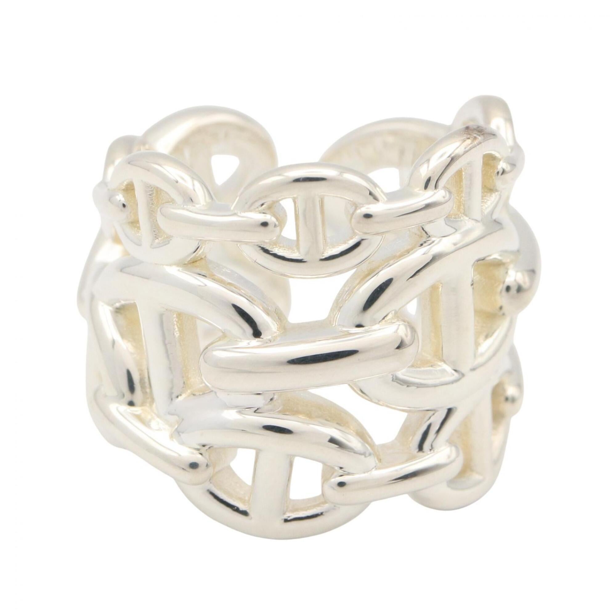 Hermes Silver Silver 925 Band Ring (Pre-Owned)