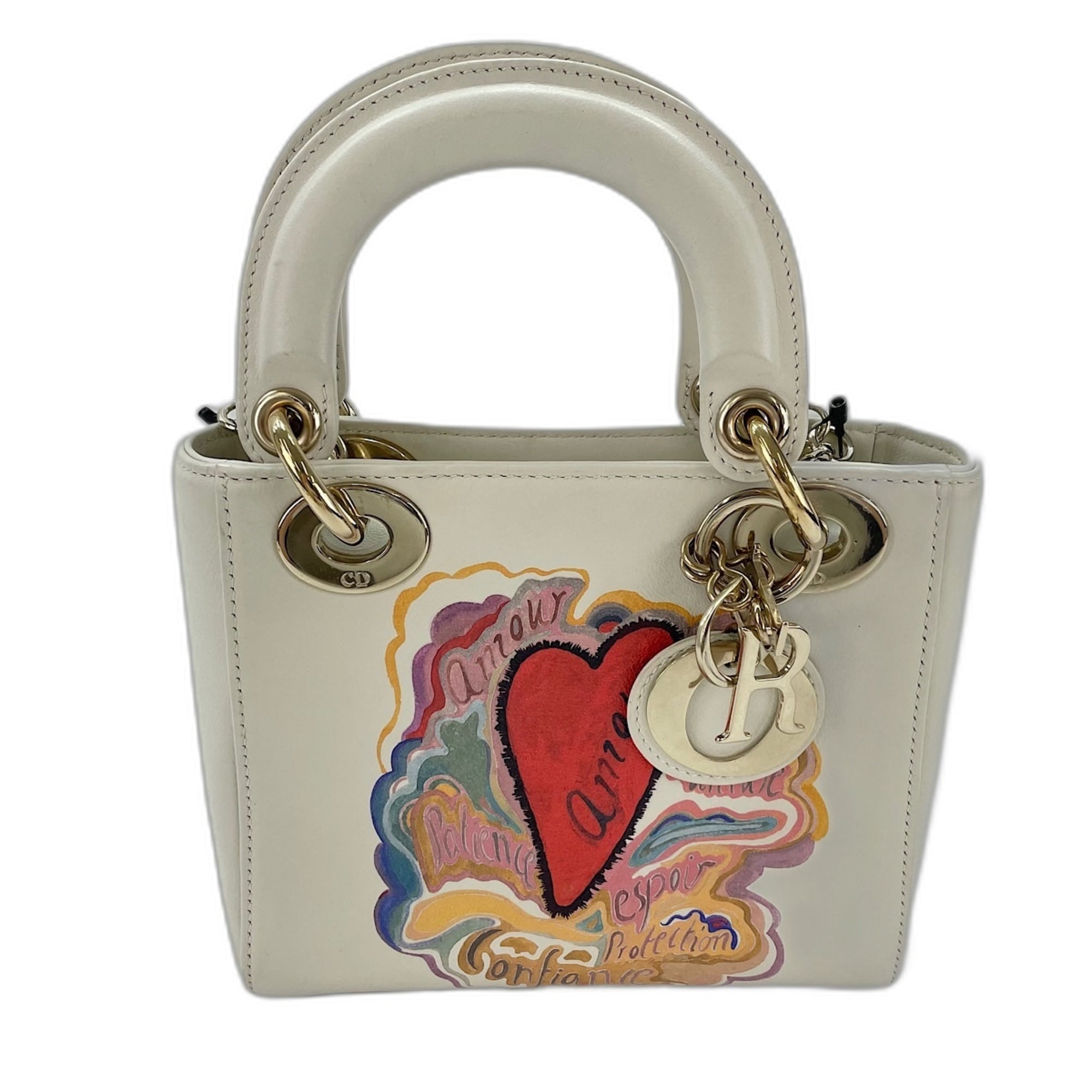 Christian Dior Lady Dior White Handbag Shoulder Bag (Pre-Owned)
